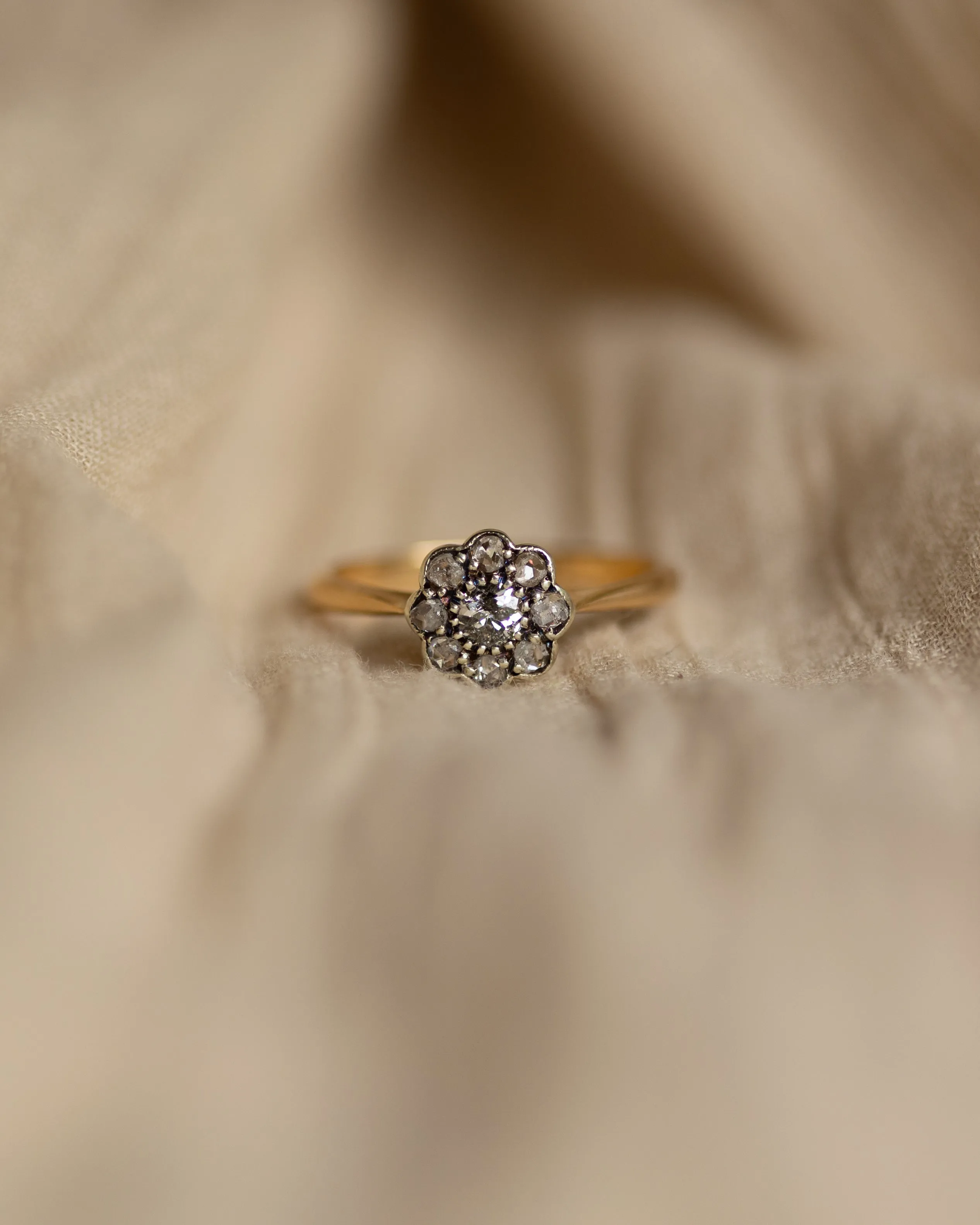 Augustina Antique 18ct Gold Diamond Daisy Cluster Ring sold by Rock n Rose product image thumbnail 3