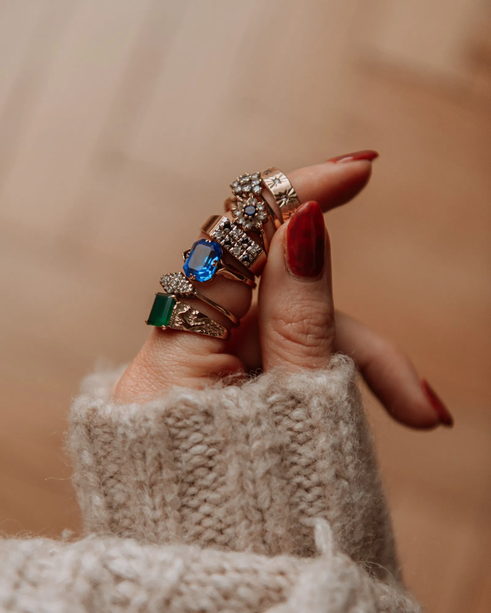 Augusta 9ct Gold Sapphire Cluster Ring sold by Rock n Rose product image thumbnail 5