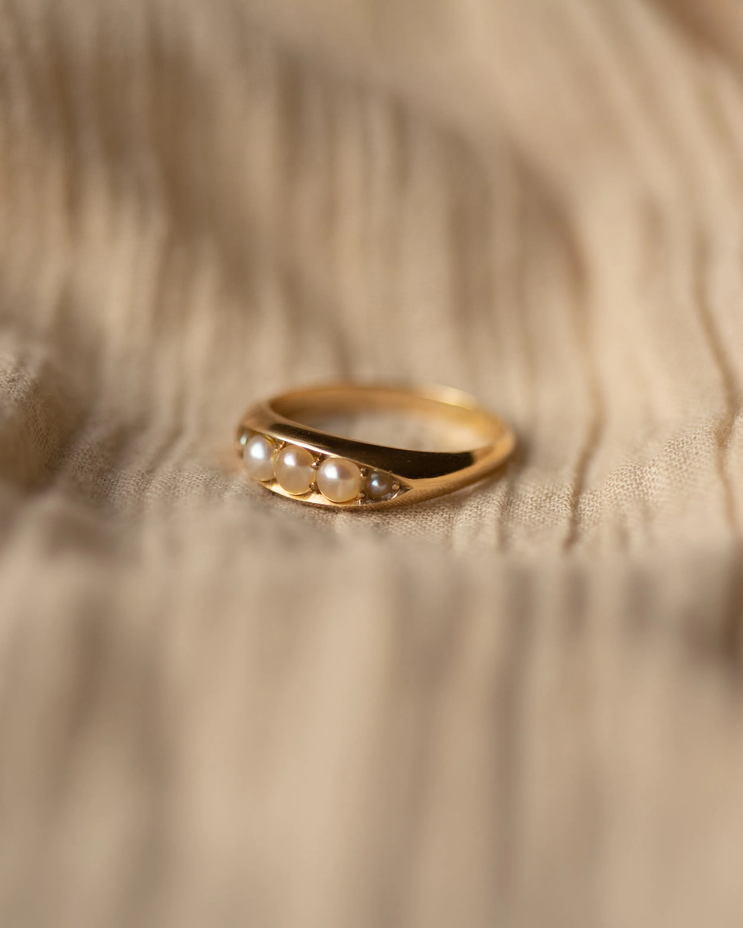 Olive 1892 Victorian Antique 18ct Gold Five Stone Pearl Ring sold by Rock n Rose product image thumbnail 4
