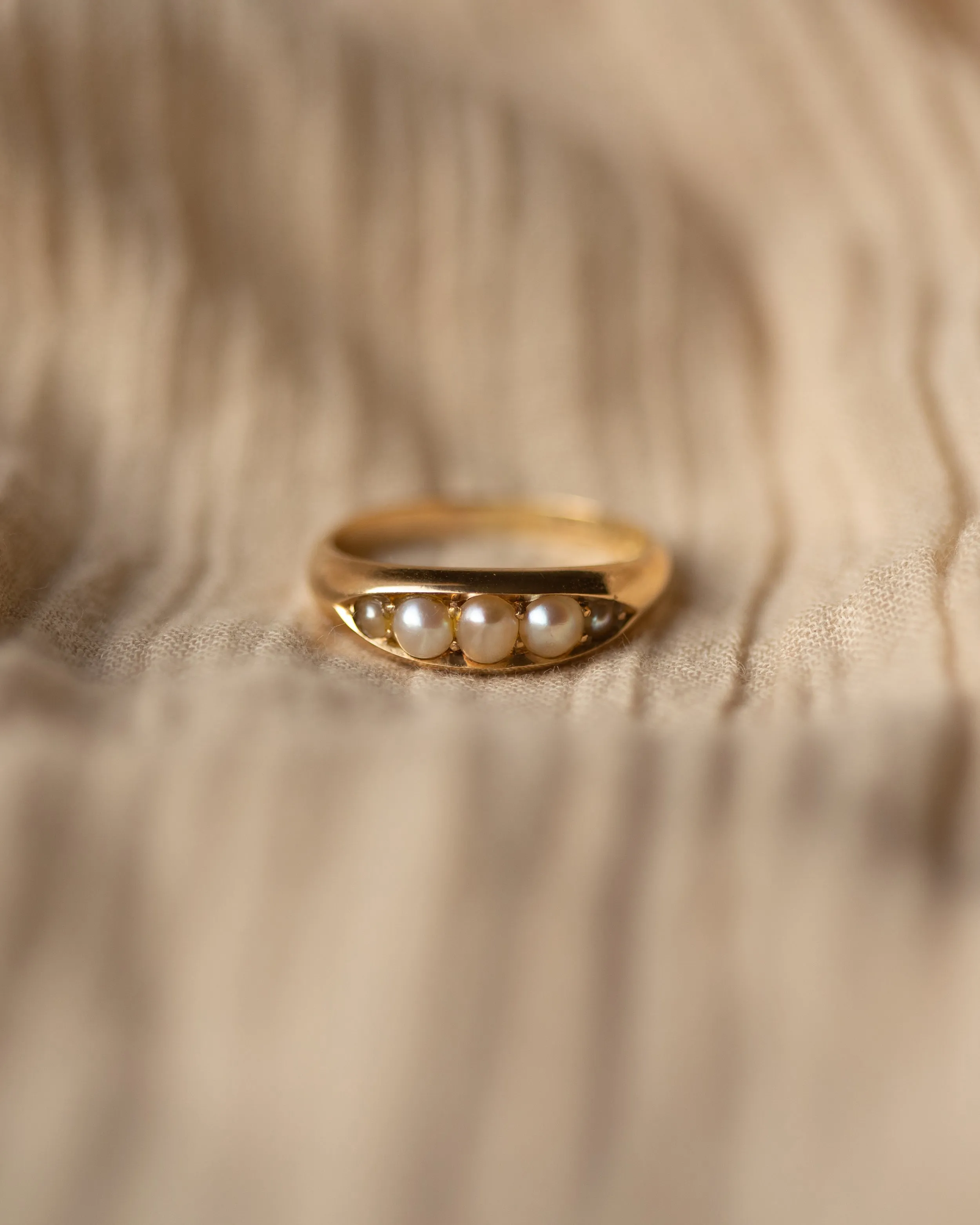 Olive 1892 Victorian Antique 18ct Gold Five Stone Pearl Ring sold by Rock n Rose product image thumbnail 3