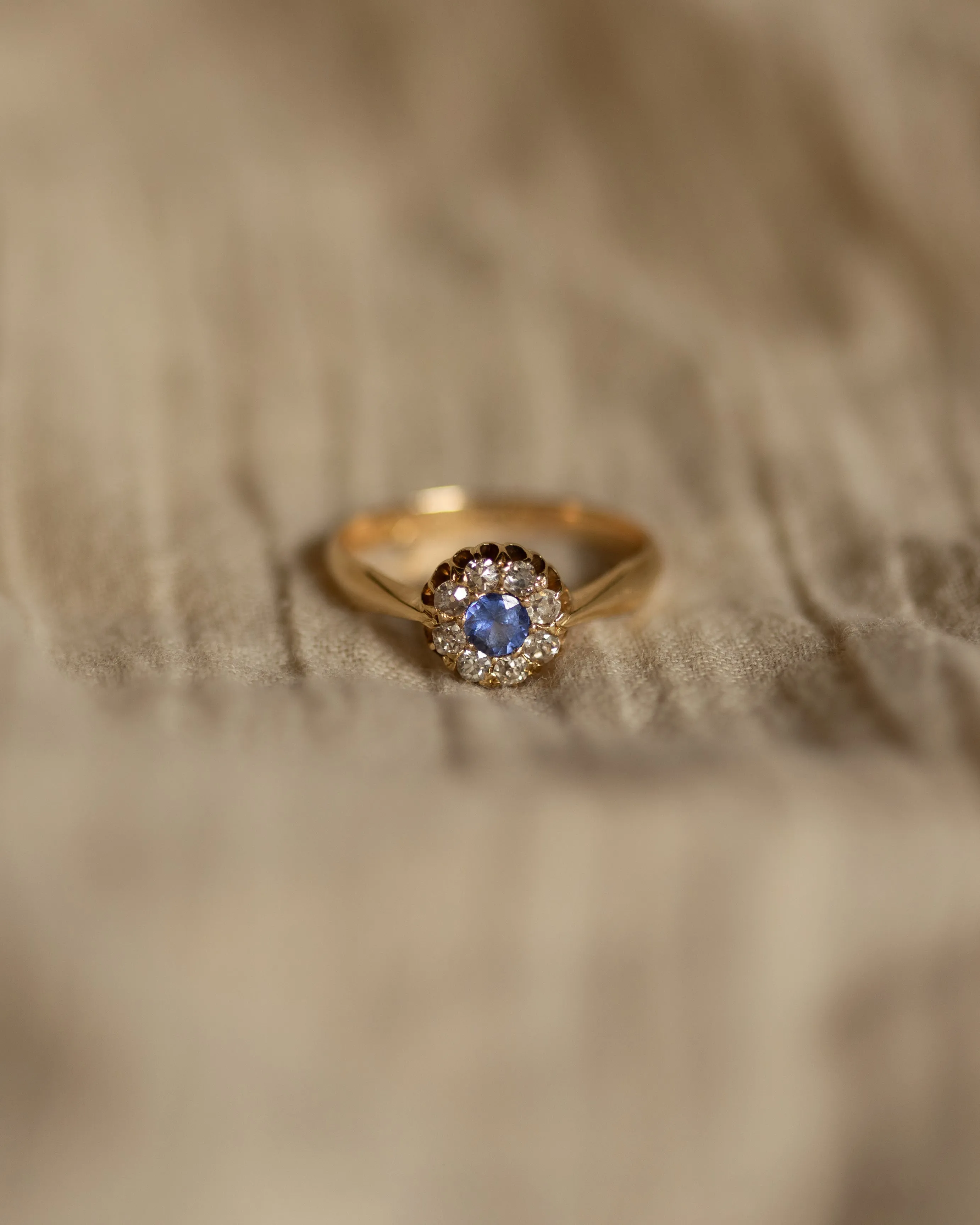 Hope 1911 Antique 18ct Gold Sapphire & Diamond Cluster Ring sold by Rock n Rose product image thumbnail 2