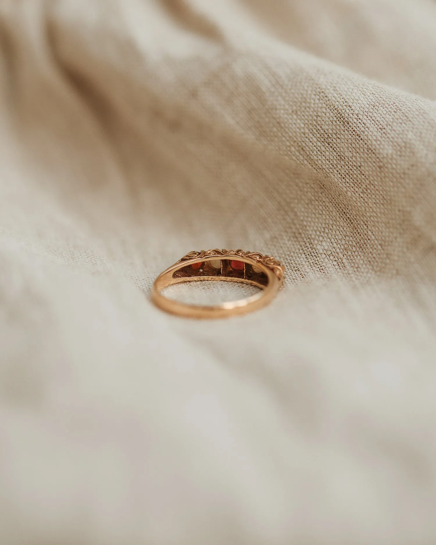 Wilma 9ct Gold Garnet & Opal Ring sold by Rock n Rose product image thumbnail 4