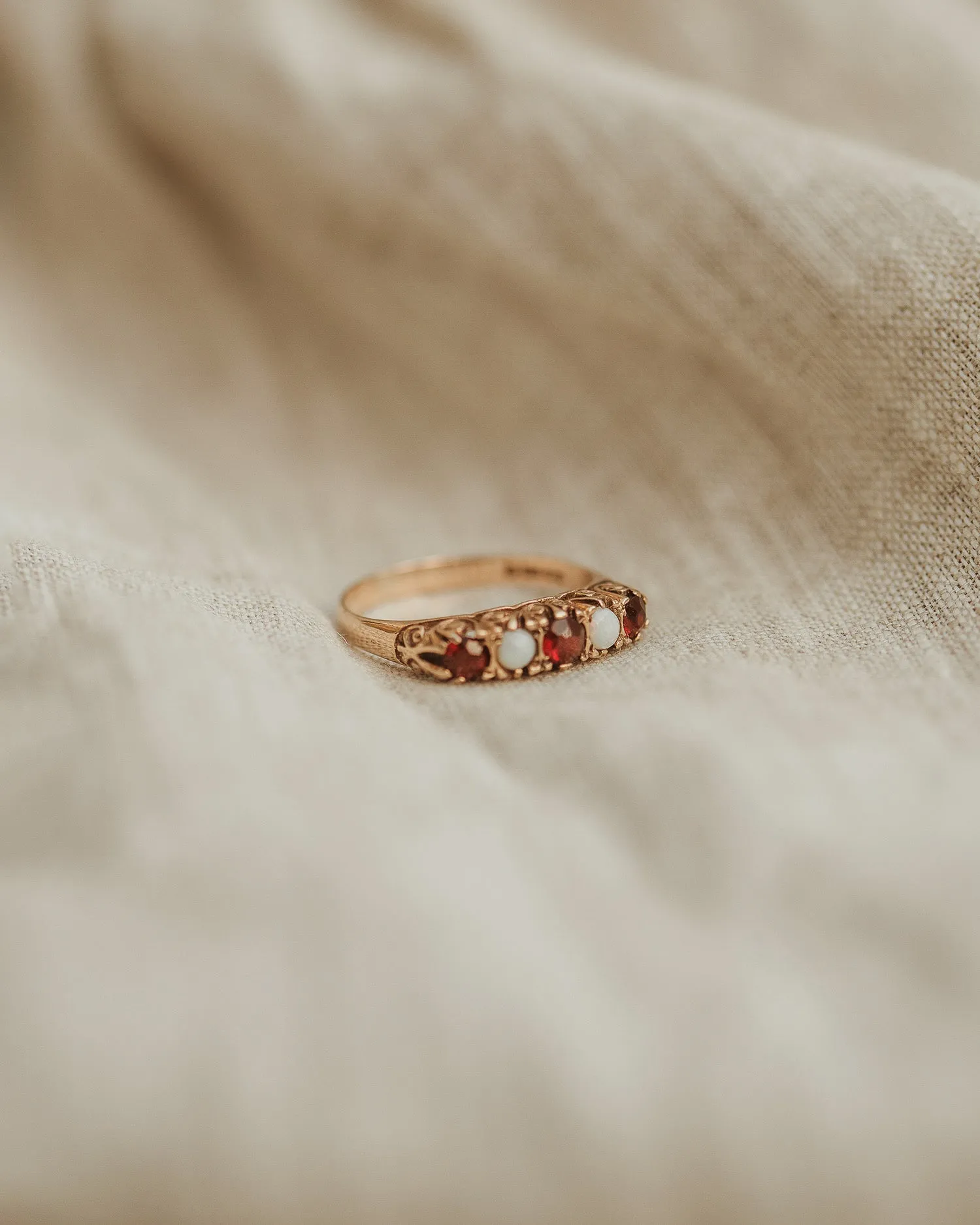 Wilma 9ct Gold Garnet & Opal Ring sold by Rock n Rose product image thumbnail 3