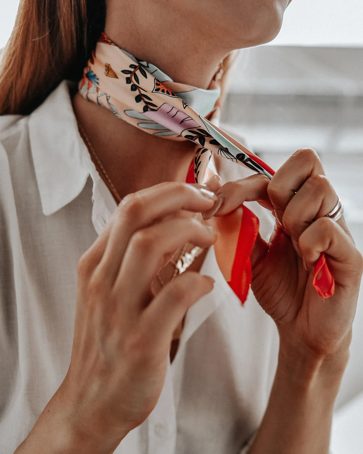 Cecily Celestial Peach Square Scarf sold by Rock n Rose product image thumbnail 5