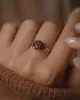 Flora Vintage 9ct Gold Garnet Flower Cluster Ring sold by Rock n Rose