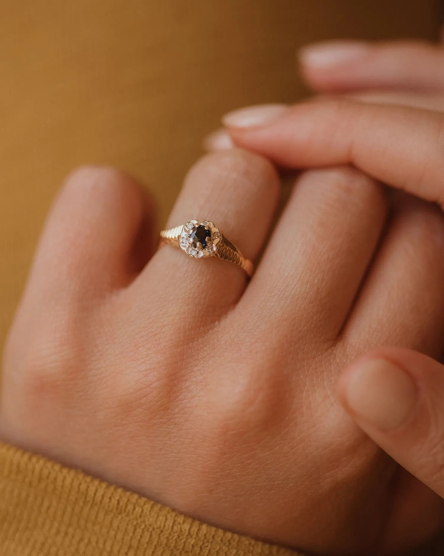 Philippa 1977 9ct Gold Sapphire & Diamond Ring sold by Rock n Rose product image thumbnail 2