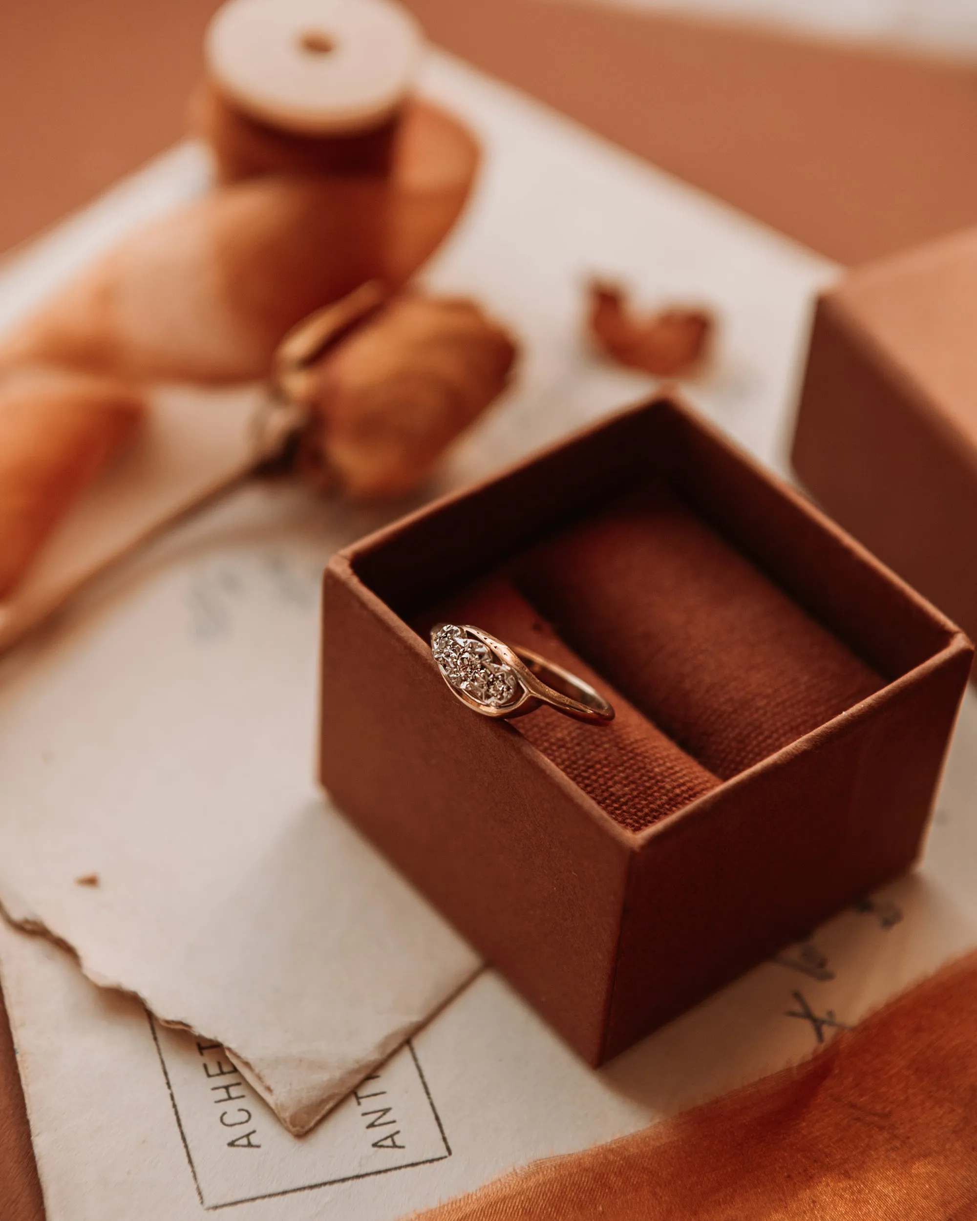 Hazel 9ct Gold Vintage Diamond Trilogy Ring sold by Rock n Rose product image thumbnail 2