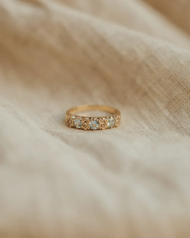 Aubrey 9ct Gold Aquamarine & Diamond Ring sold by Rock n Rose