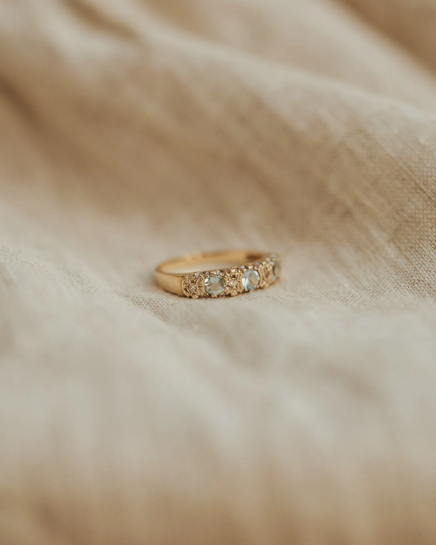 Aubrey 9ct Gold Aquamarine & Diamond Ring sold by Rock n Rose product image thumbnail 3