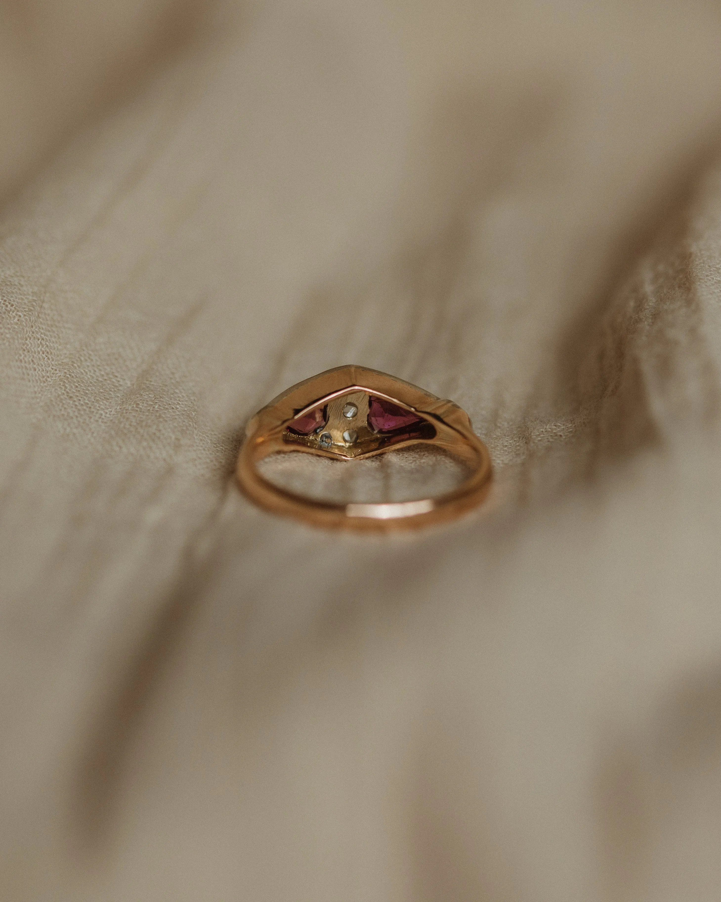 Lucy 1896 Antique 18ct Gold Heart-Shaped Garnet & Diamond Ring sold by Rock n Rose product image thumbnail 5