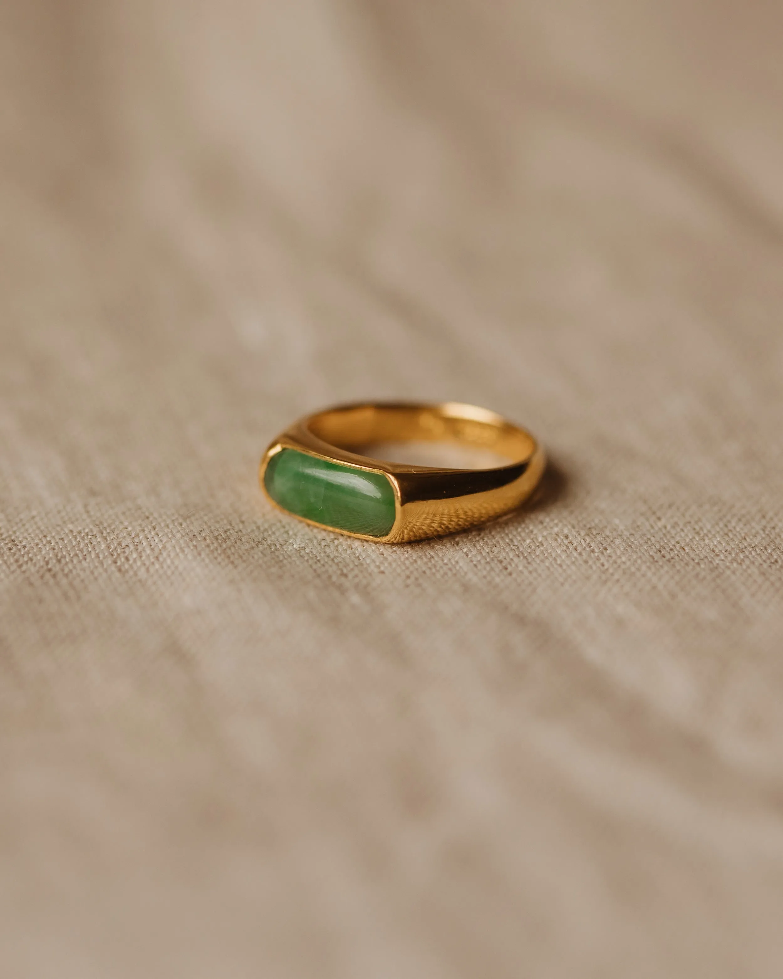 Augusta Vintage 22ct Gold Jade Saddle Ring sold by Rock n Rose product image thumbnail 4