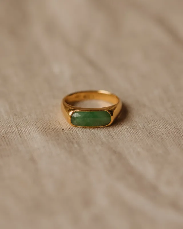Augusta Vintage 22ct Gold Jade Saddle Ring sold by Rock n Rose