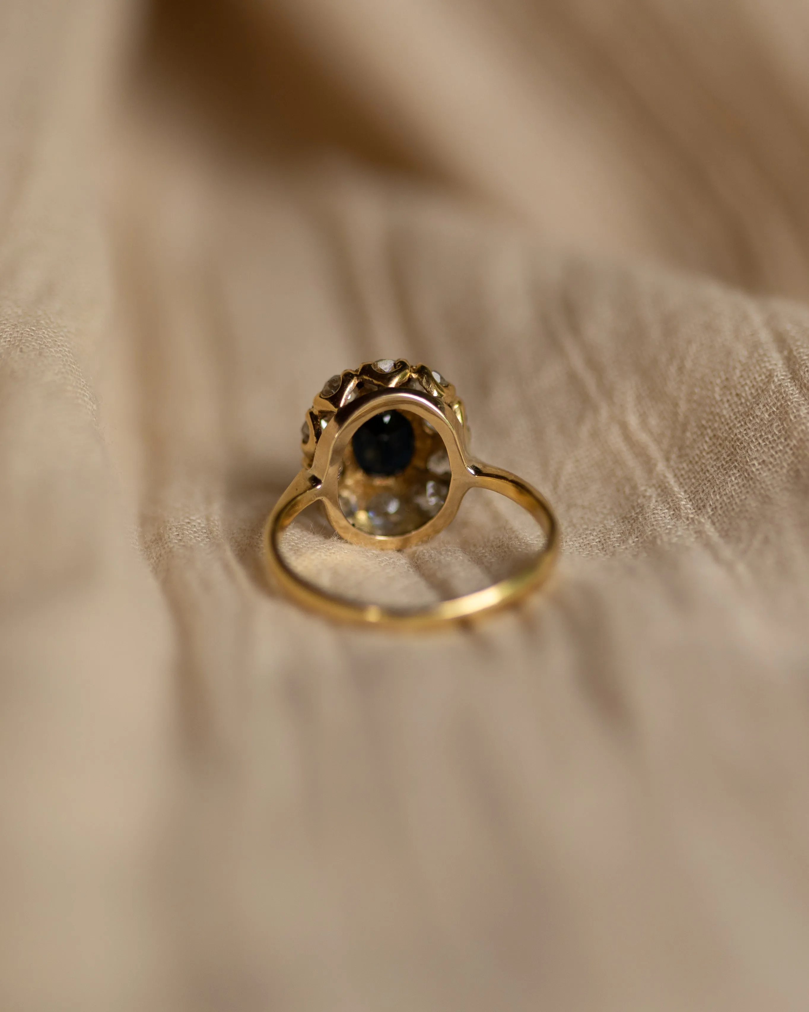 Yvette Antique 18ct Gold Sapphire & Diamond Cluster Ring sold by Rock n Rose product image thumbnail 5