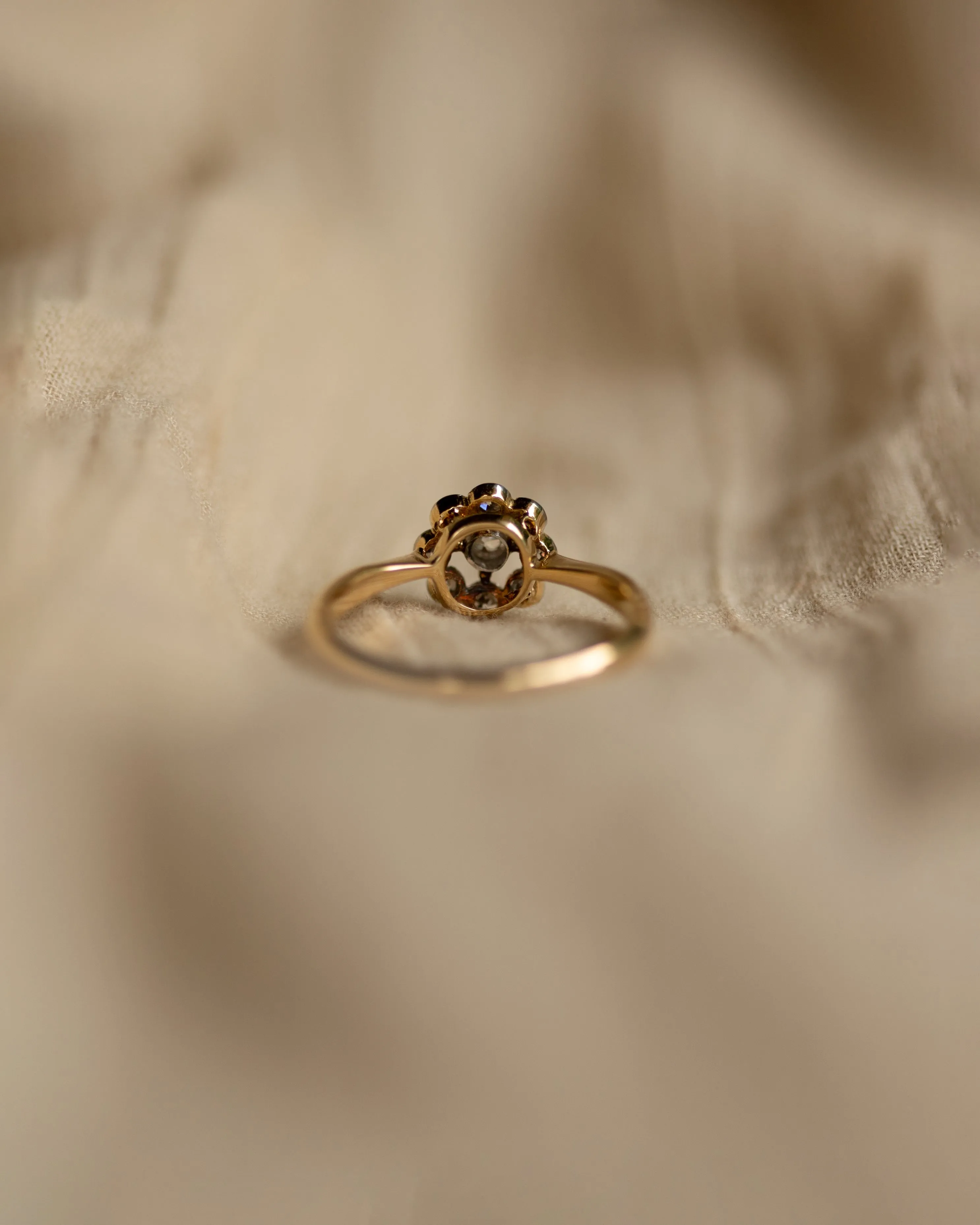 Amie Antique Art Deco 18ct Gold Diamond Flowerhead Cluster Ring sold by Rock n Rose product image thumbnail 5