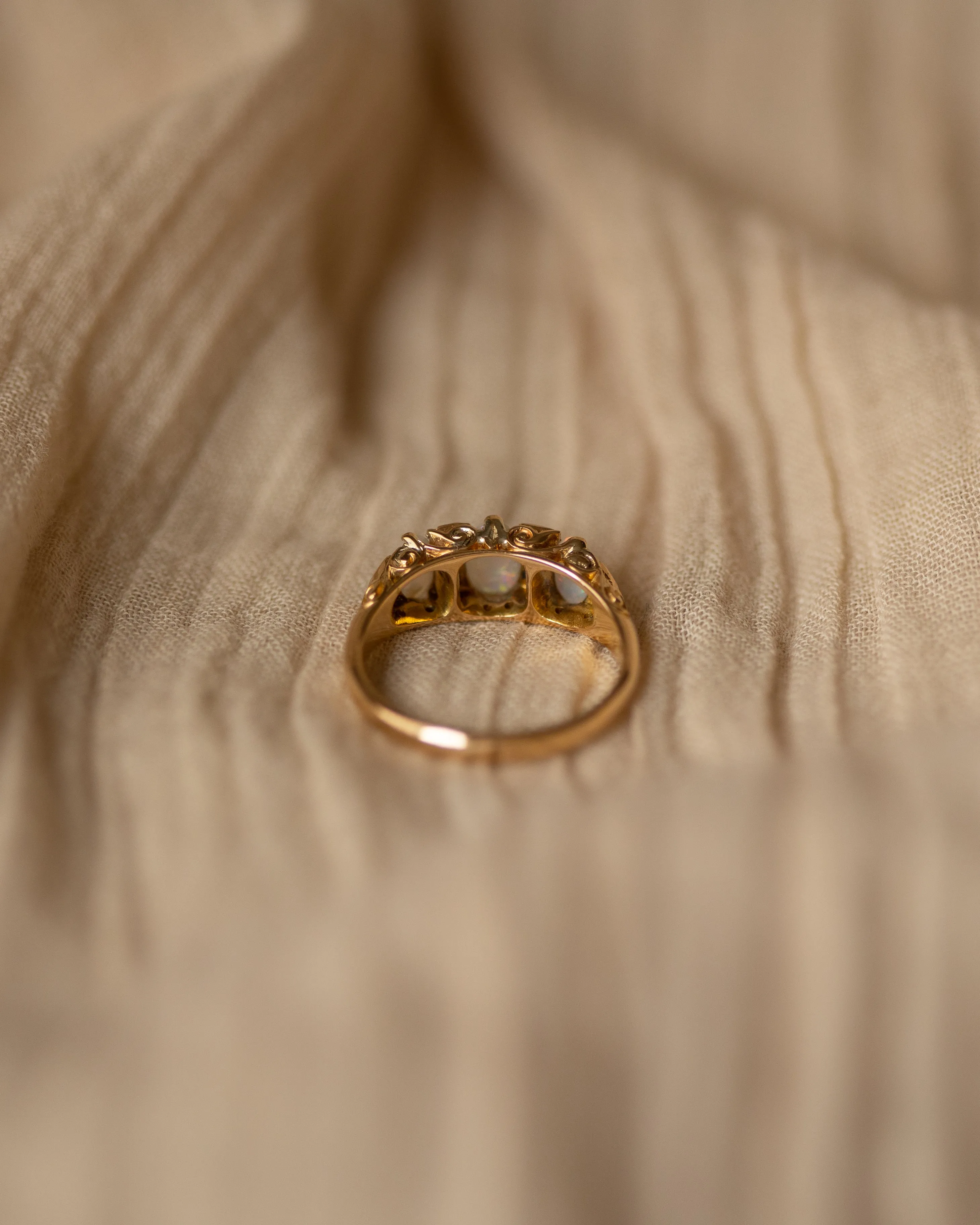 Rosalind Antique 18ct Gold Opal & Rose-Cut Diamond Ring sold by Rock n Rose product image thumbnail 5