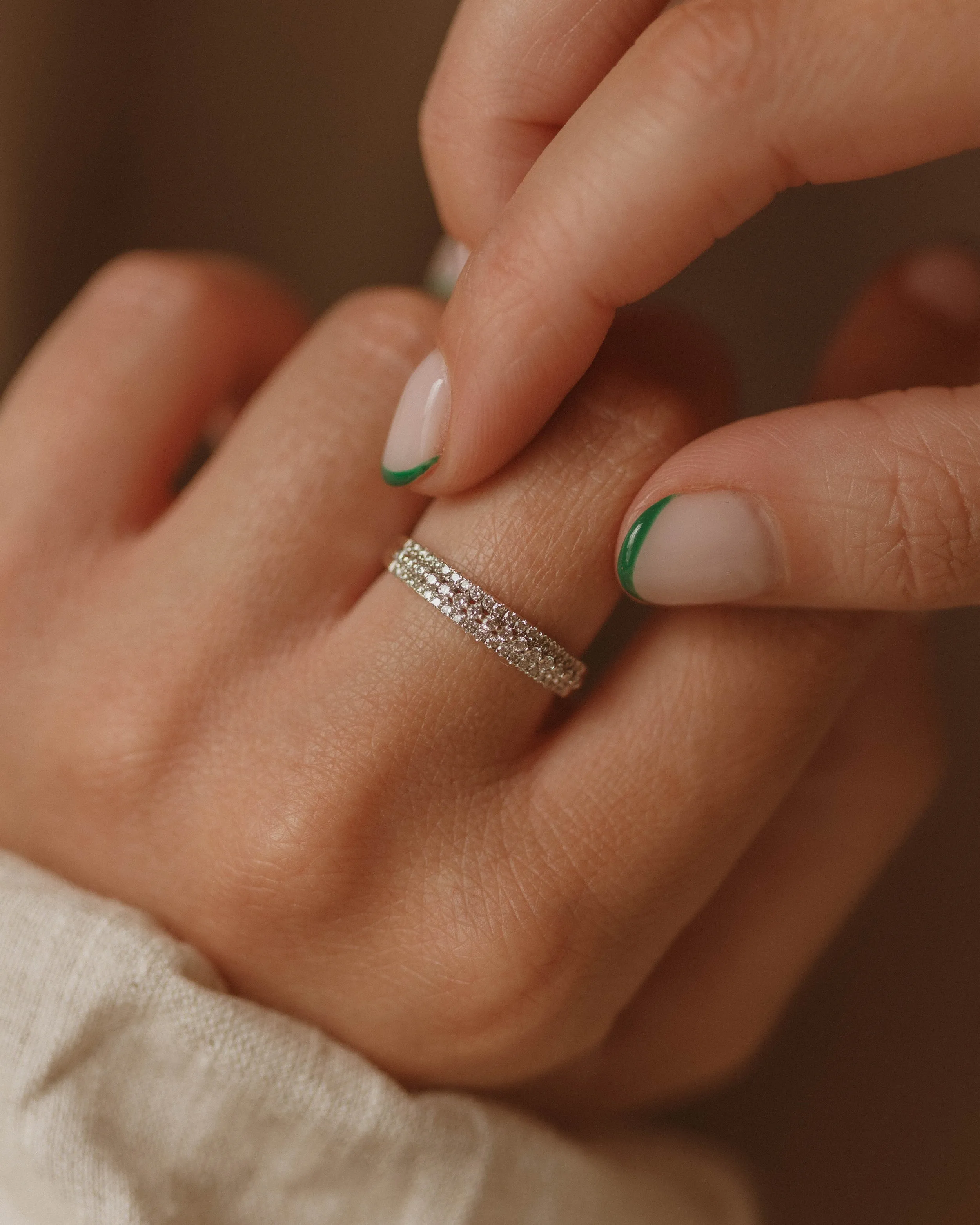 Clara Vintage 9ct White Gold Diamond Band Ring sold by Rock n Rose product image thumbnail 3