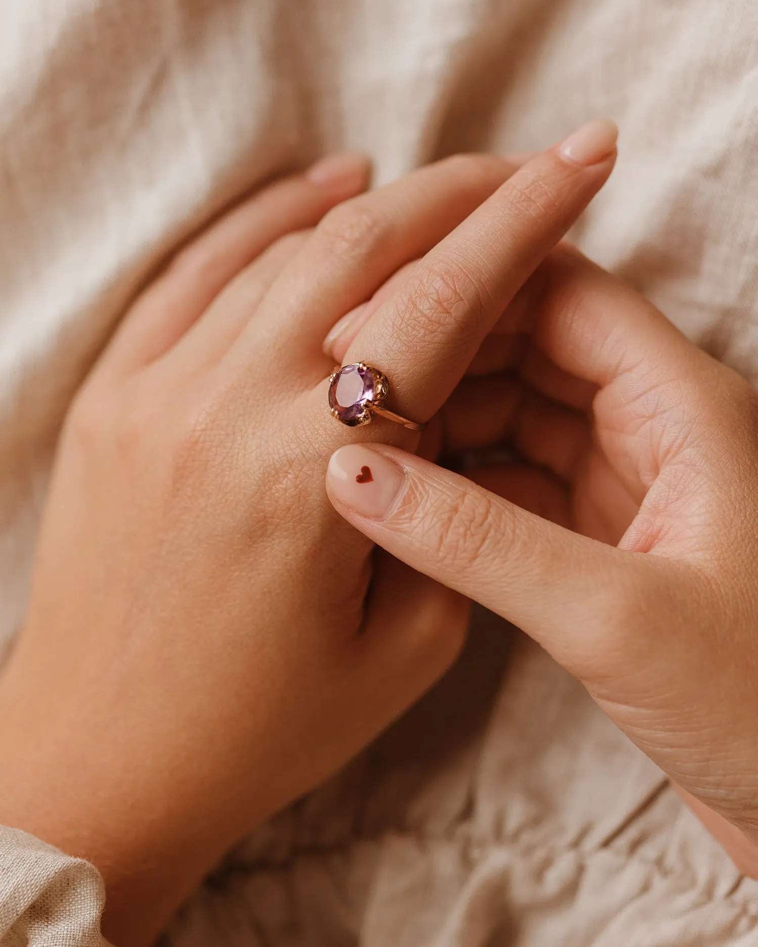 Elizabeth 9ct Gold Amethyst Ring sold by Rock n Rose