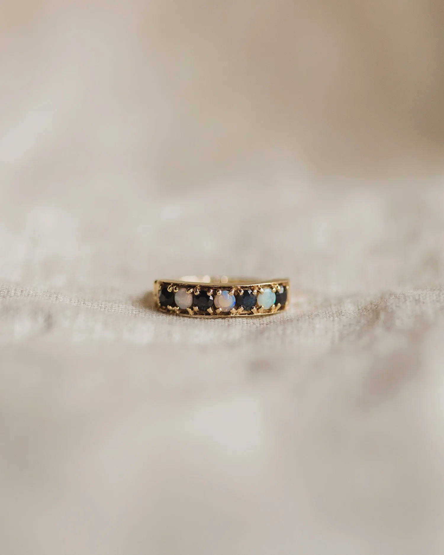 Adelaide 9ct Gold Opal & Sapphire Ring sold by Rock n Rose