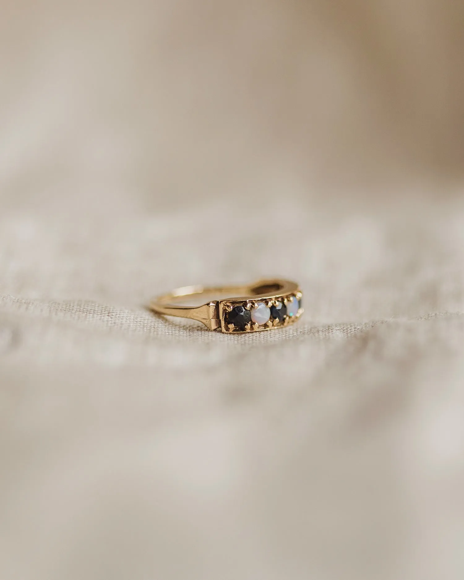 Adelaide 9ct Gold Opal & Sapphire Ring sold by Rock n Rose product image thumbnail 3