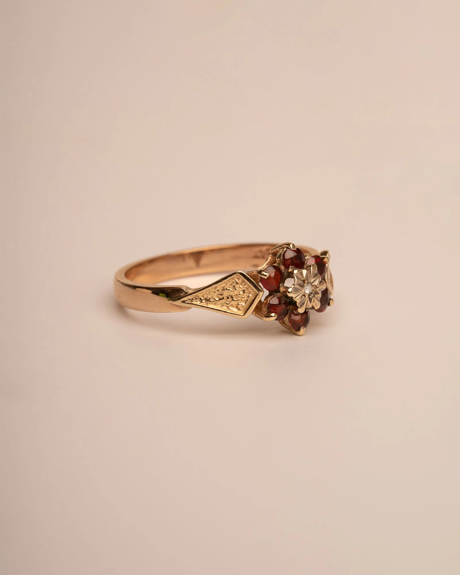 Cicely 9ct Gold Garnet & Diamond Ring sold by Rock n Rose product image thumbnail 4