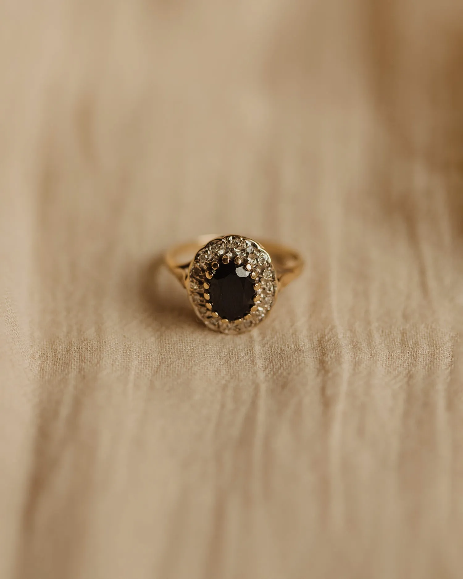 Adelaide Vintage 9ct Gold Sapphire & Diamond Ring sold by Rock n Rose product image thumbnail 2