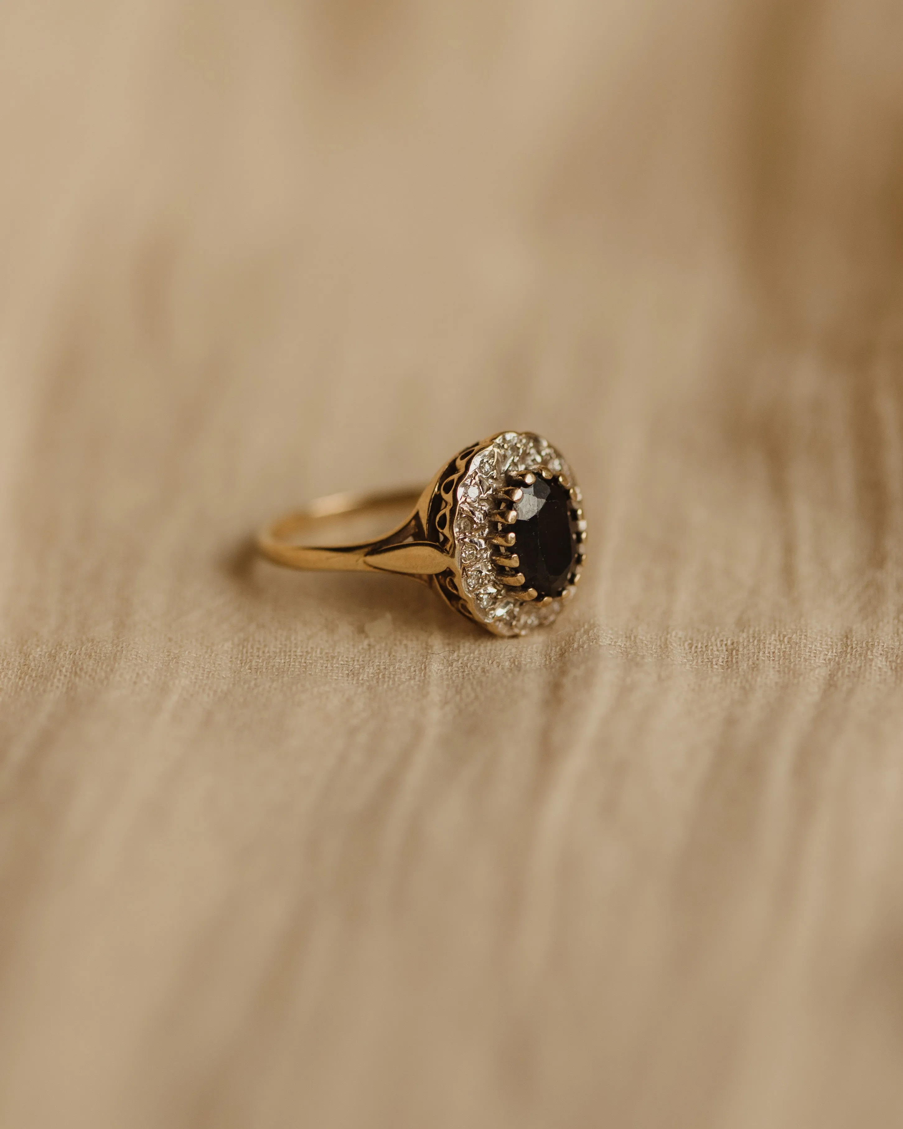 Adelaide Vintage 9ct Gold Sapphire & Diamond Ring sold by Rock n Rose product image thumbnail 3