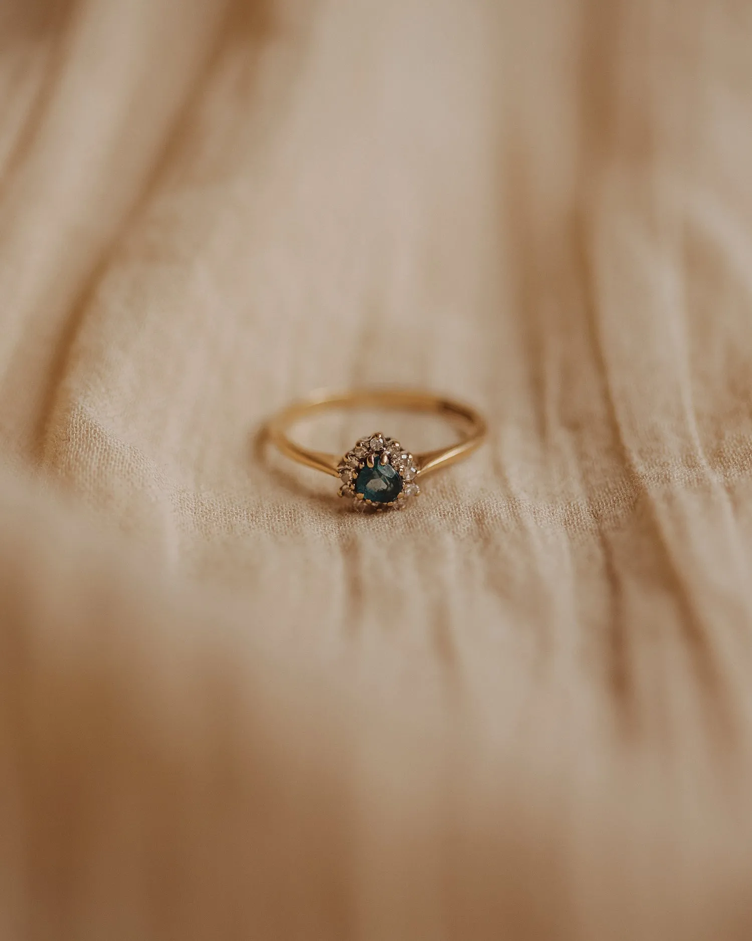 Vida 9ct Gold Vintage Blue Topaz & Diamond Ring sold by Rock n Rose product image thumbnail 2