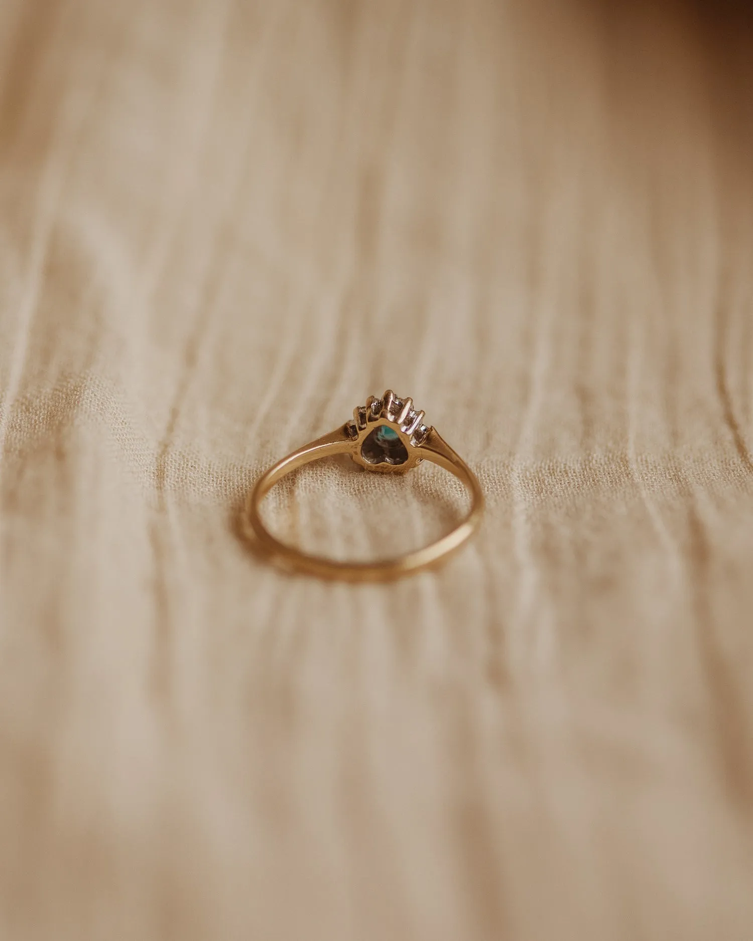 Vida 9ct Gold Vintage Blue Topaz & Diamond Ring sold by Rock n Rose product image thumbnail 4