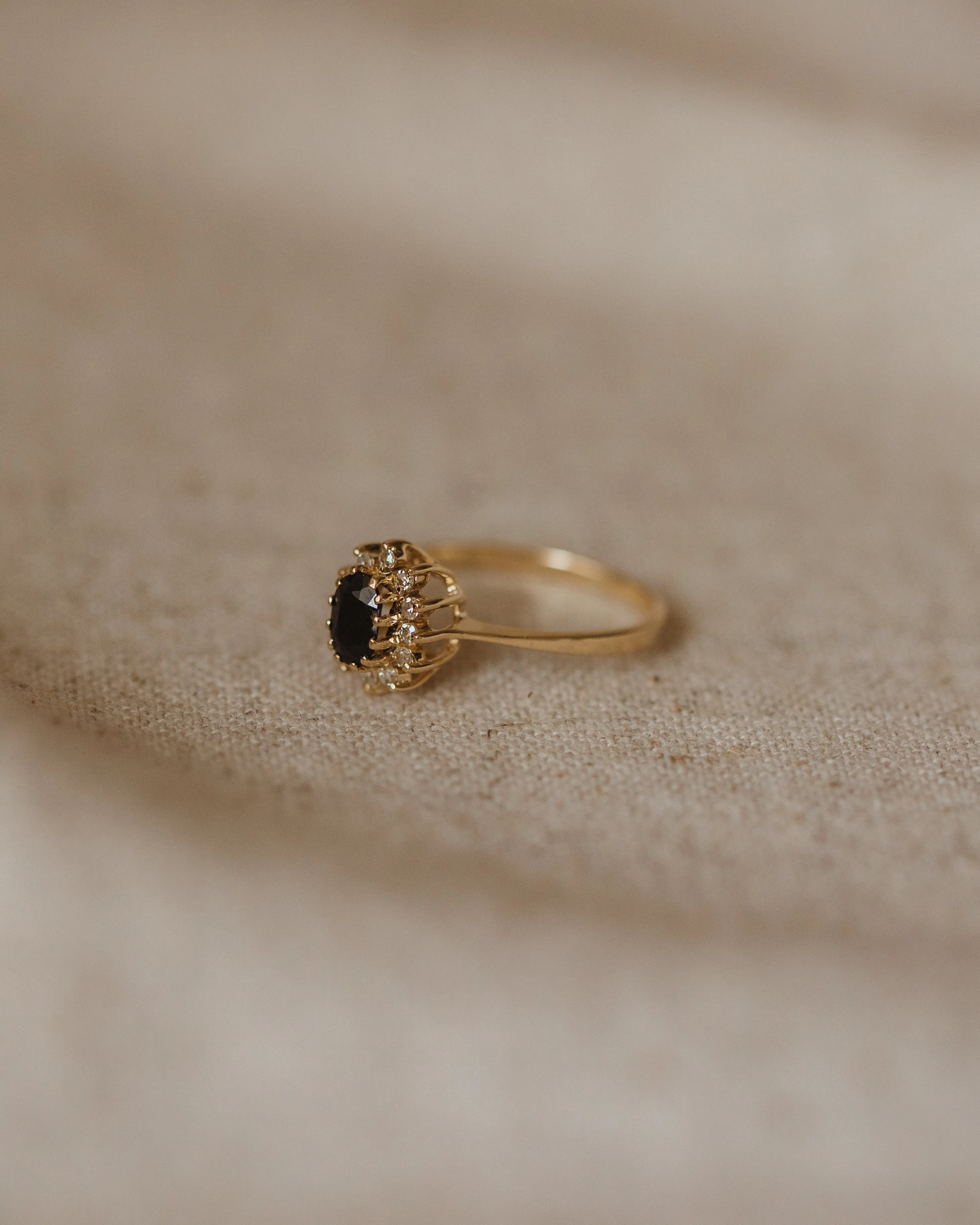 Amalie 1982 9ct Gold Sapphire & Diamond Cluster Ring sold by Rock n Rose product image thumbnail 4