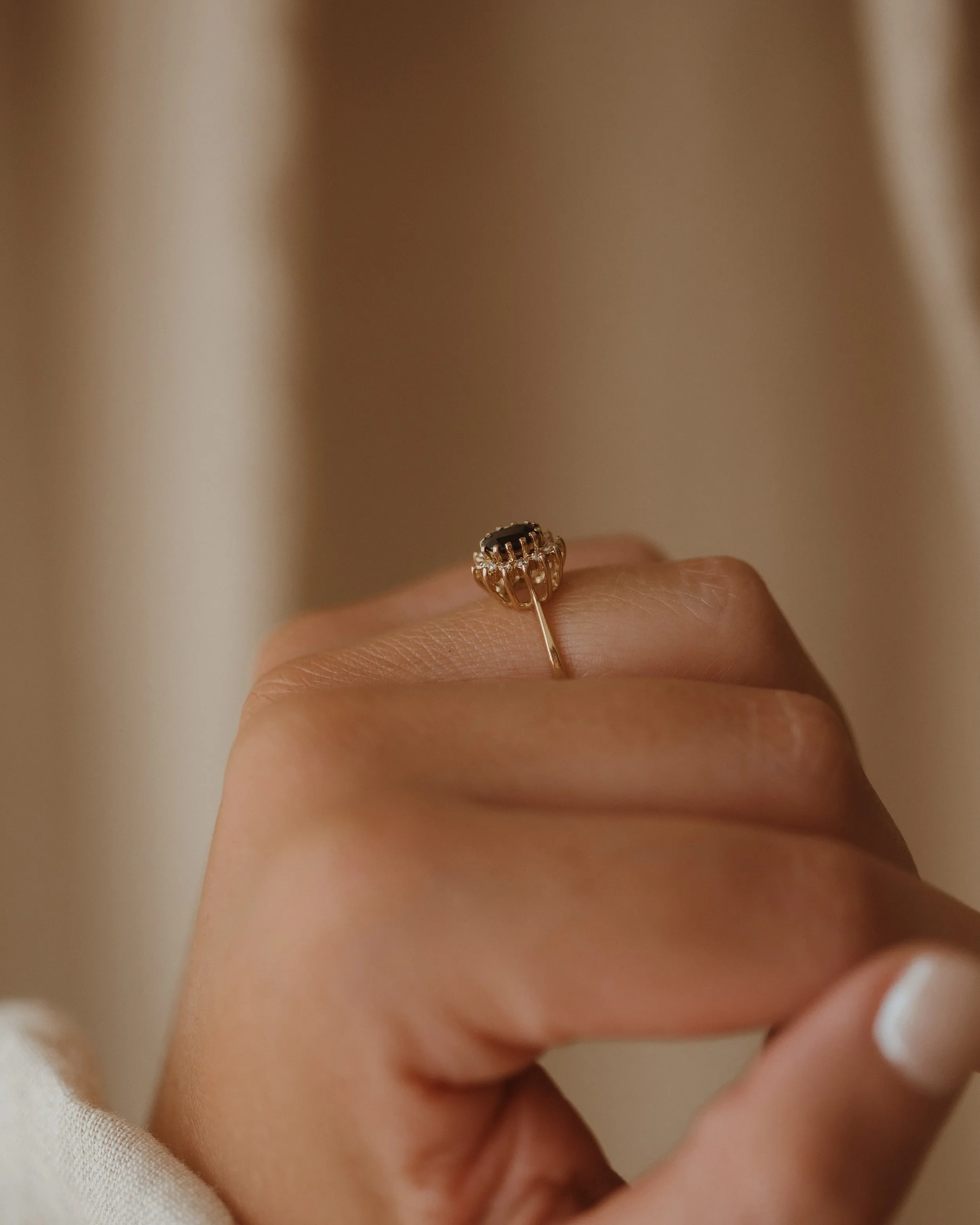 Amalie 1982 9ct Gold Sapphire & Diamond Cluster Ring sold by Rock n Rose product image thumbnail 3