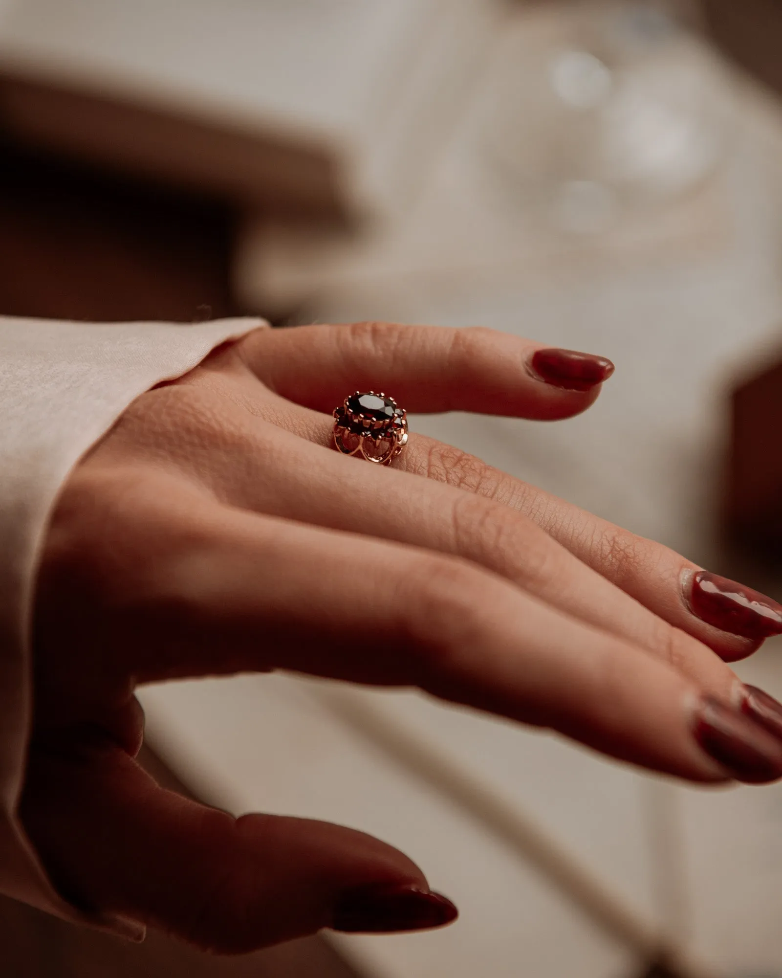 Rosemary 9ct Gold Garnet Cluster Ring sold by Rock n Rose product image thumbnail 2