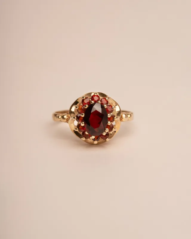 Rosemary 9ct Gold Garnet Cluster Ring sold by Rock n Rose