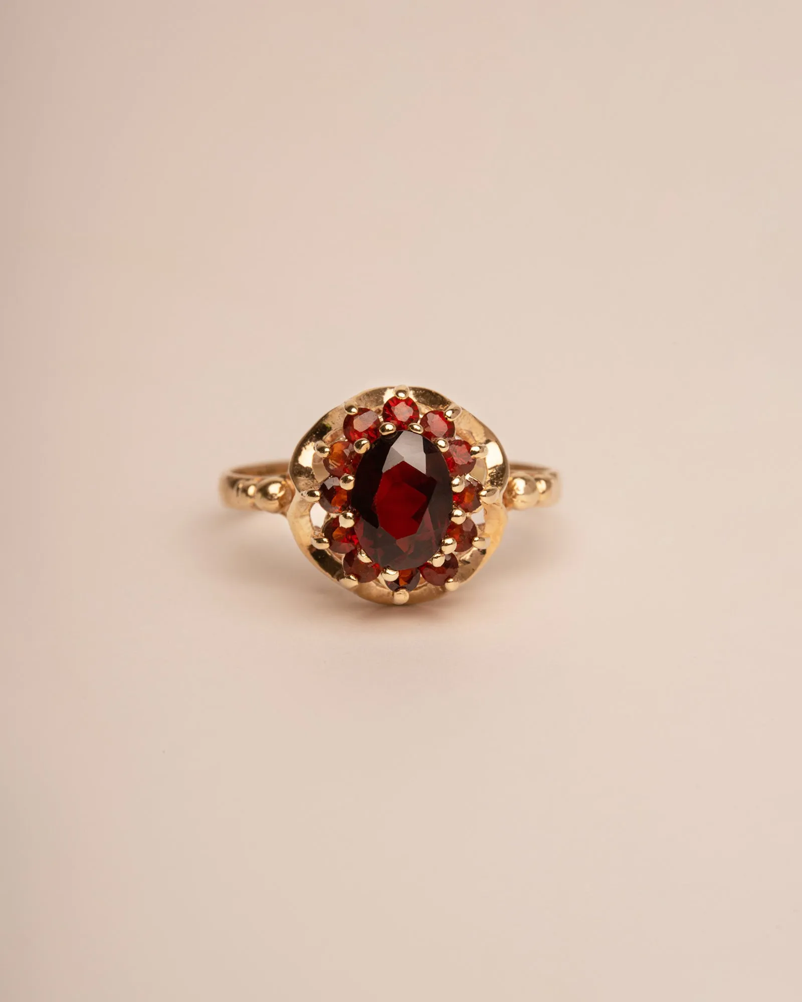 Rosemary 9ct Gold Garnet Cluster Ring sold by Rock n Rose