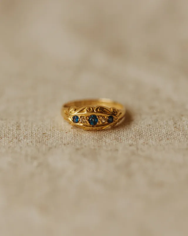 Olive 1918 18ct Gold Sapphire & Diamond Ring sold by Rock n Rose