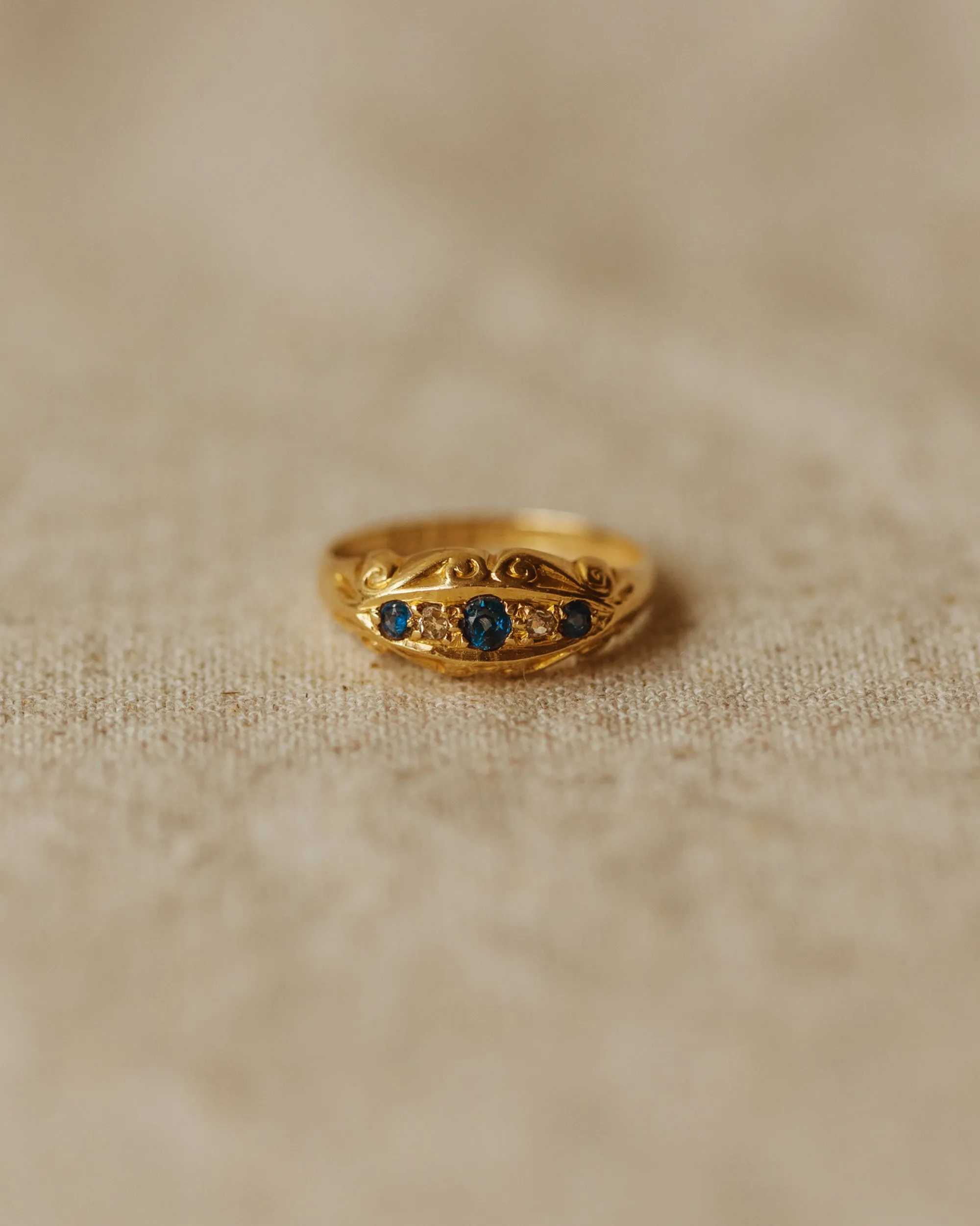 Olive 1918 18ct Gold Sapphire & Diamond Ring sold by Rock n Rose
