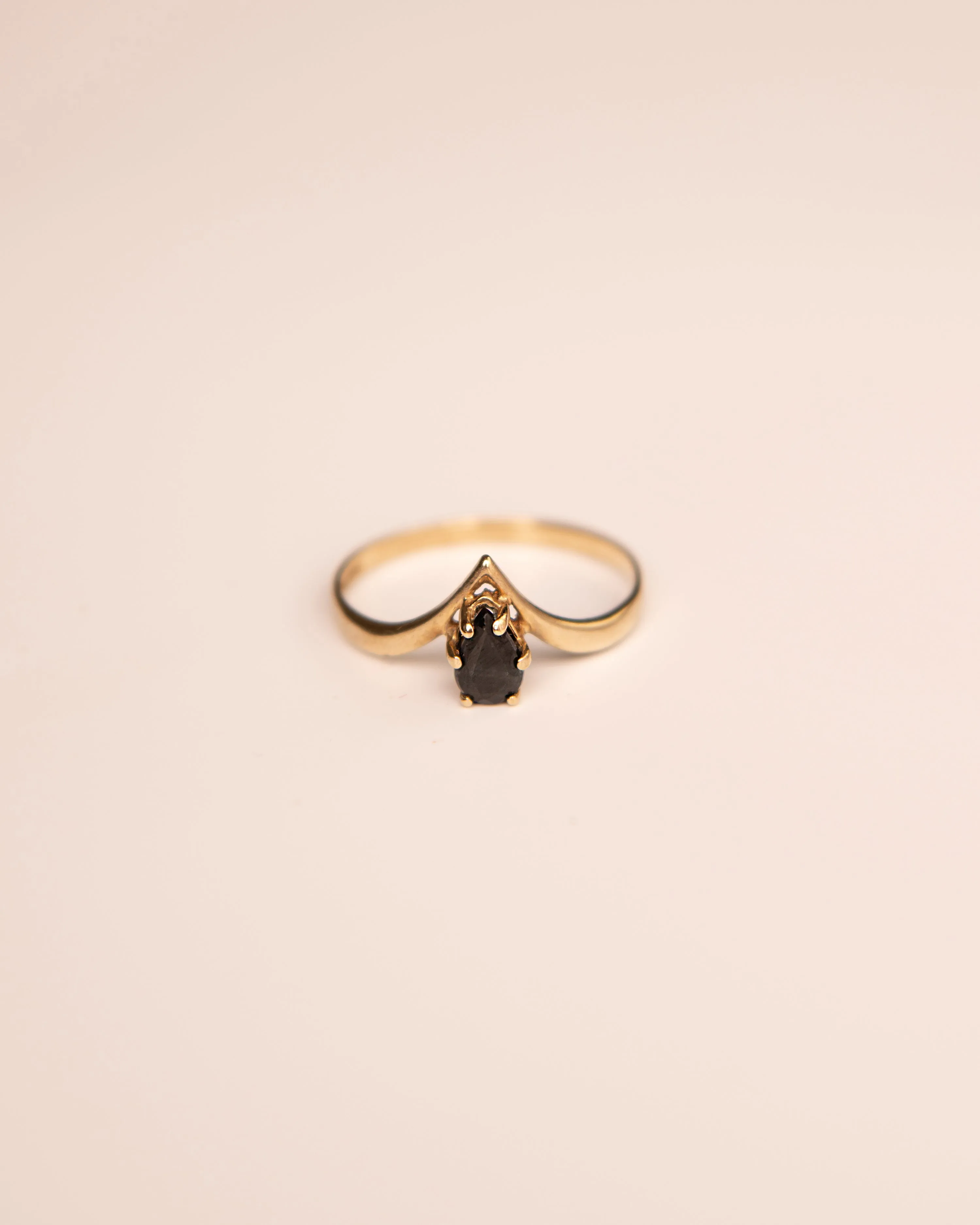 Ines 9ct Gold Sapphire Wishbone Ring sold by Rock n Rose