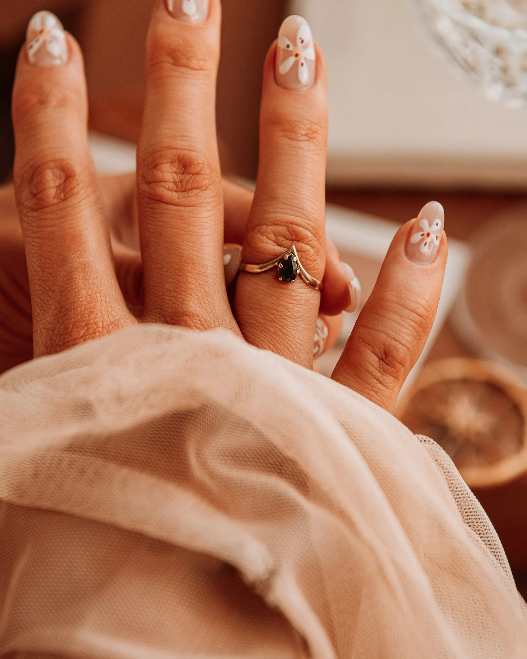 Ines 9ct Gold Sapphire Wishbone Ring sold by Rock n Rose product image thumbnail 3