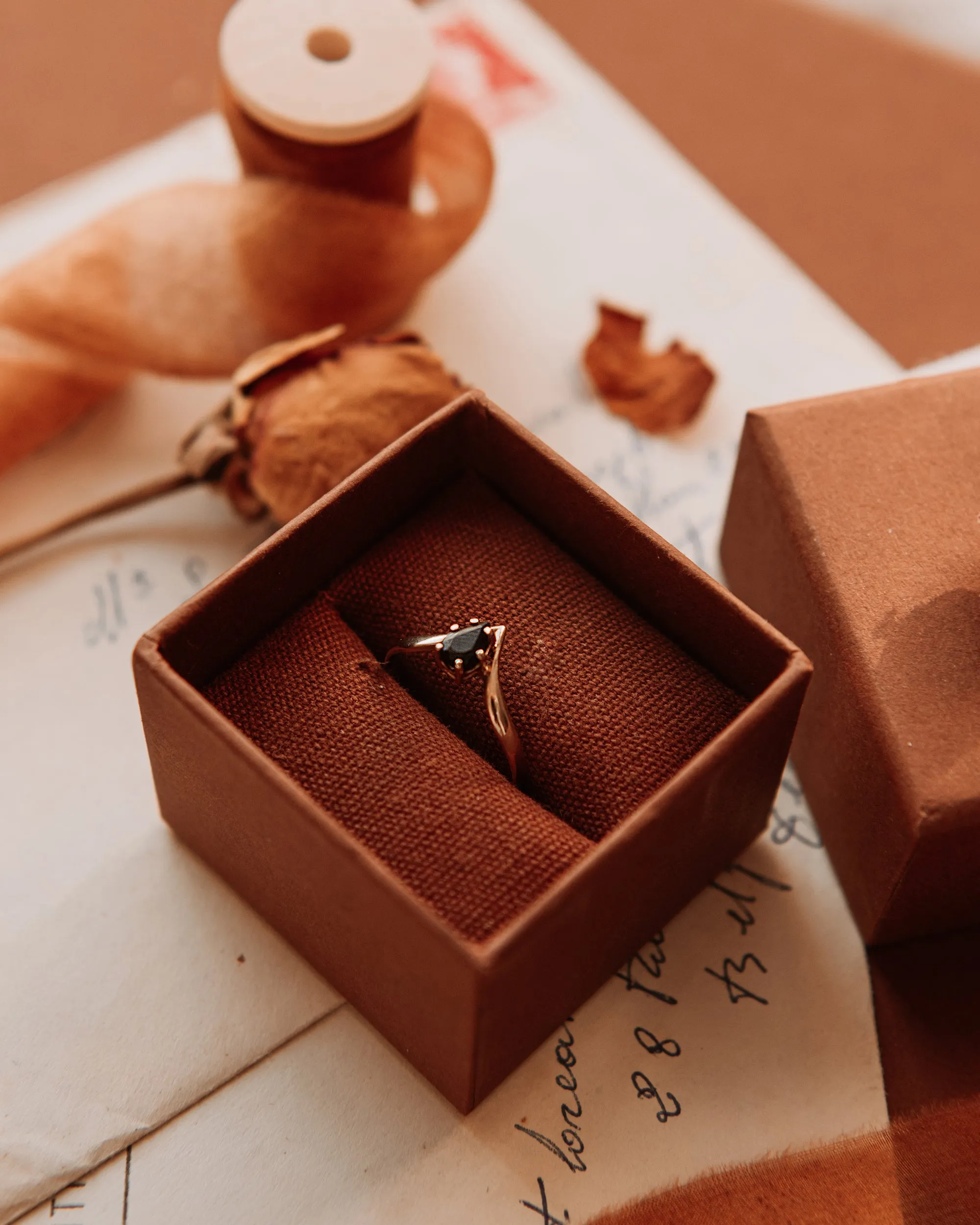 Ines 9ct Gold Sapphire Wishbone Ring sold by Rock n Rose product image thumbnail 2