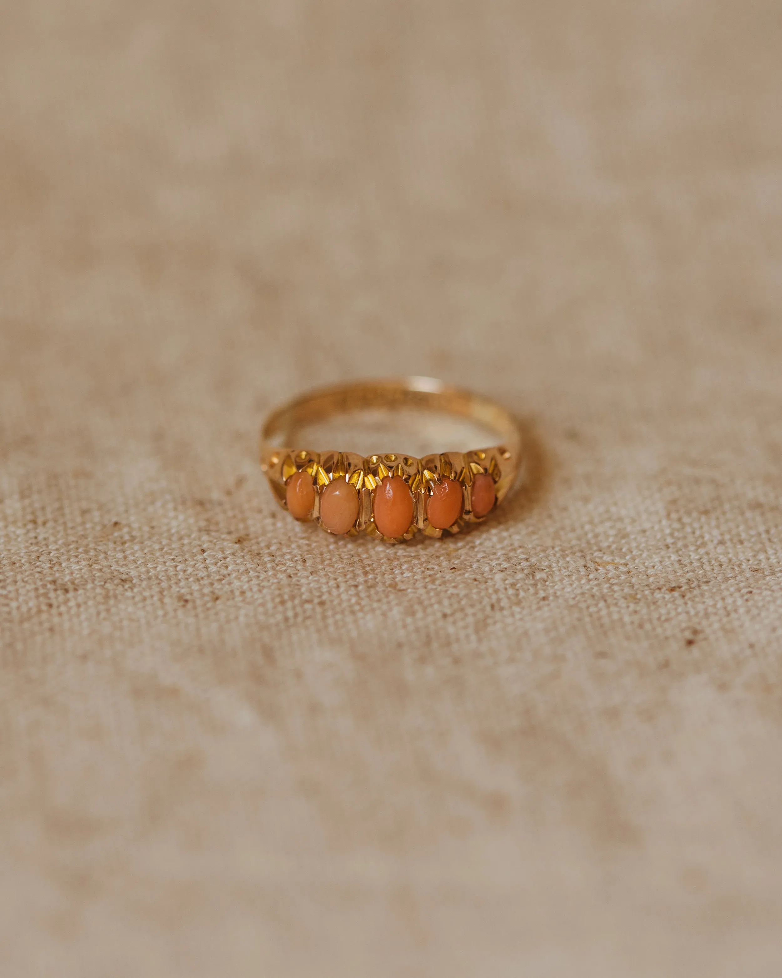 Josie 1893 Victorian 9ct Gold Coral Ring sold by Rock n Rose product image thumbnail 2