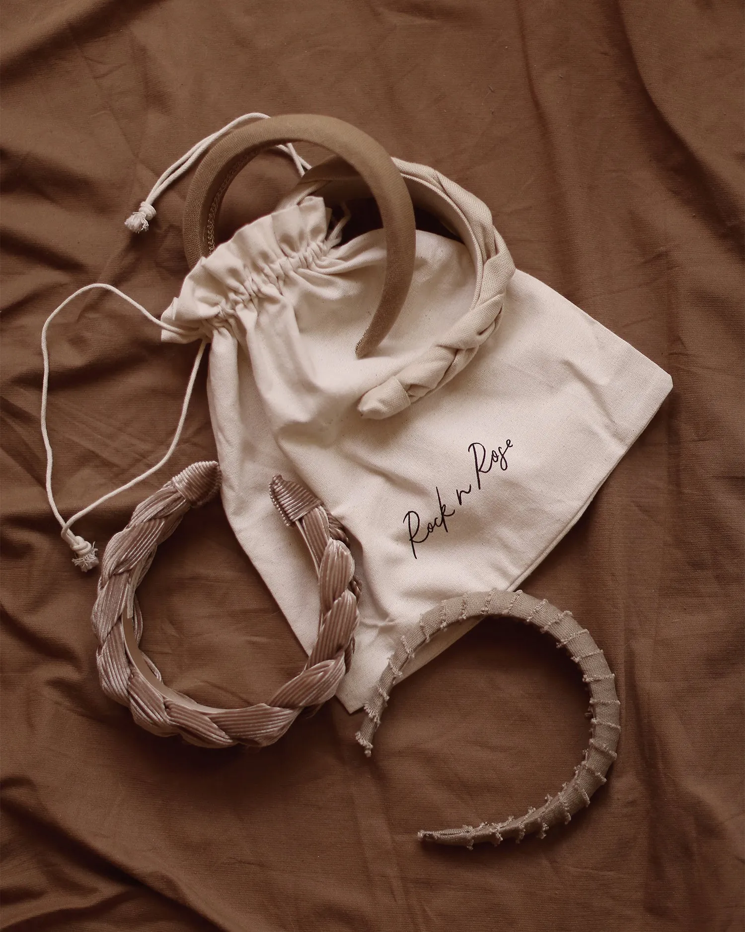 Millicent Champagne Grey Velvet Plaited Headband sold by Rock n Rose product image thumbnail 2