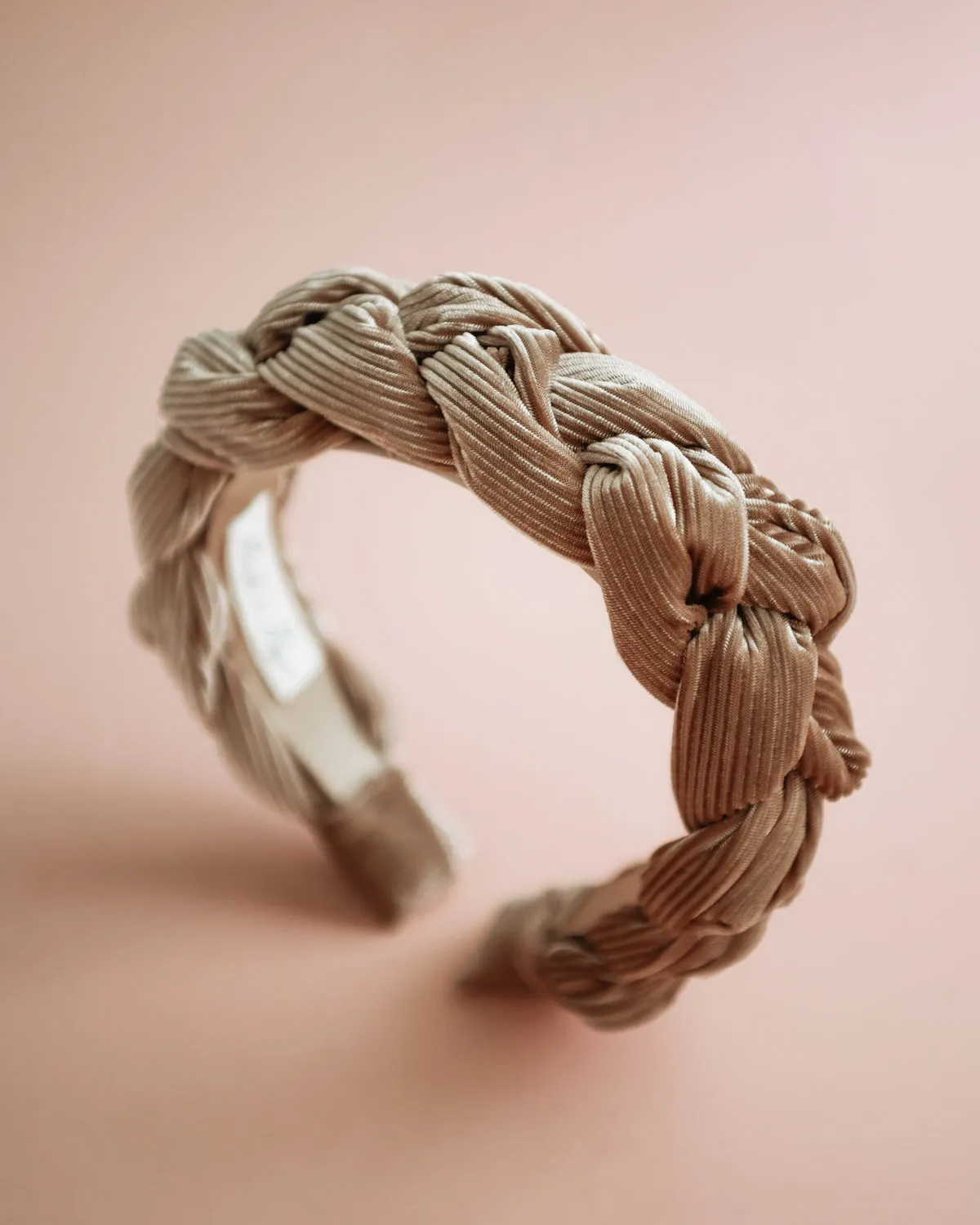 Millicent Champagne Grey Velvet Plaited Headband sold by Rock n Rose