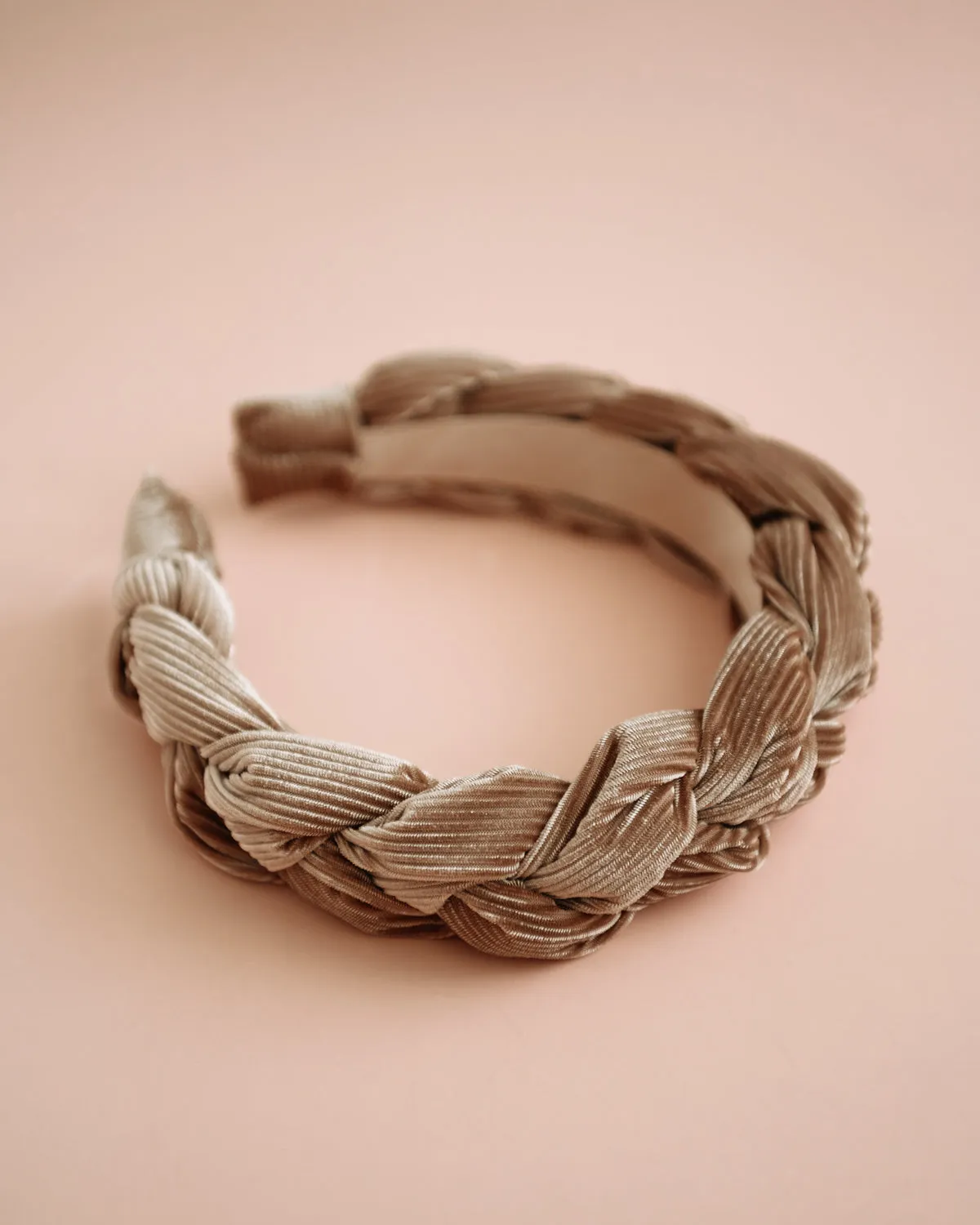 Millicent Champagne Grey Velvet Plaited Headband sold by Rock n Rose product image thumbnail 5