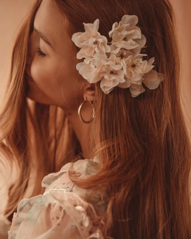 Franny Flower Hair Pins - Blush sold by Rock n Rose