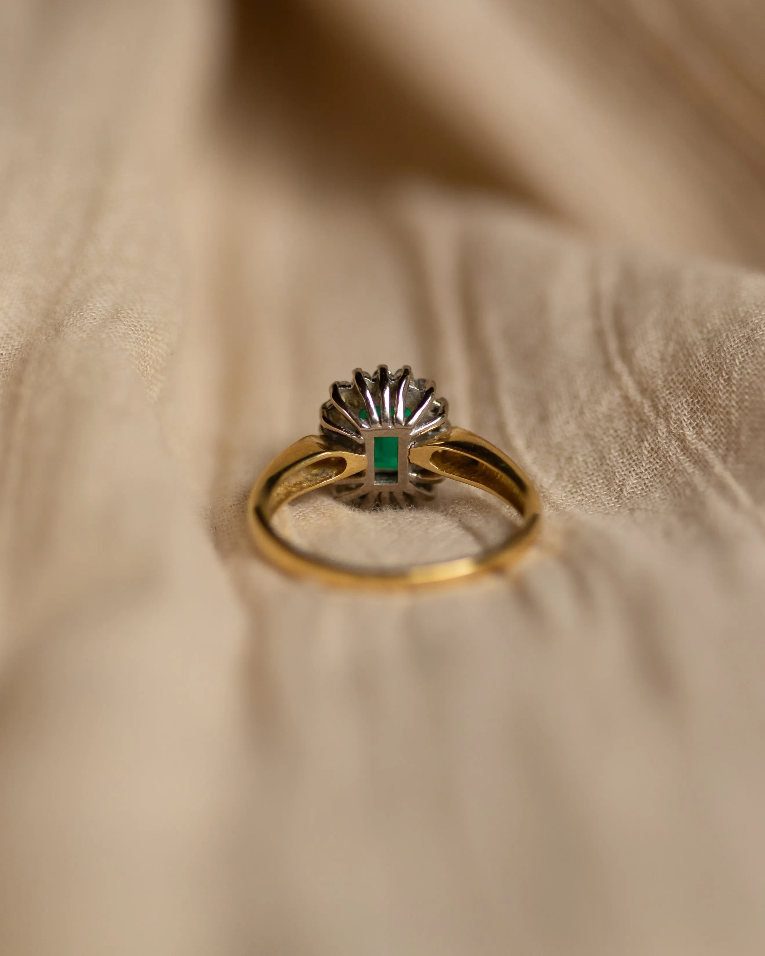 Ina Vintage 18ct Gold Green Spinel & Diamond Cluster Ring sold by Rock n Rose product image thumbnail 5