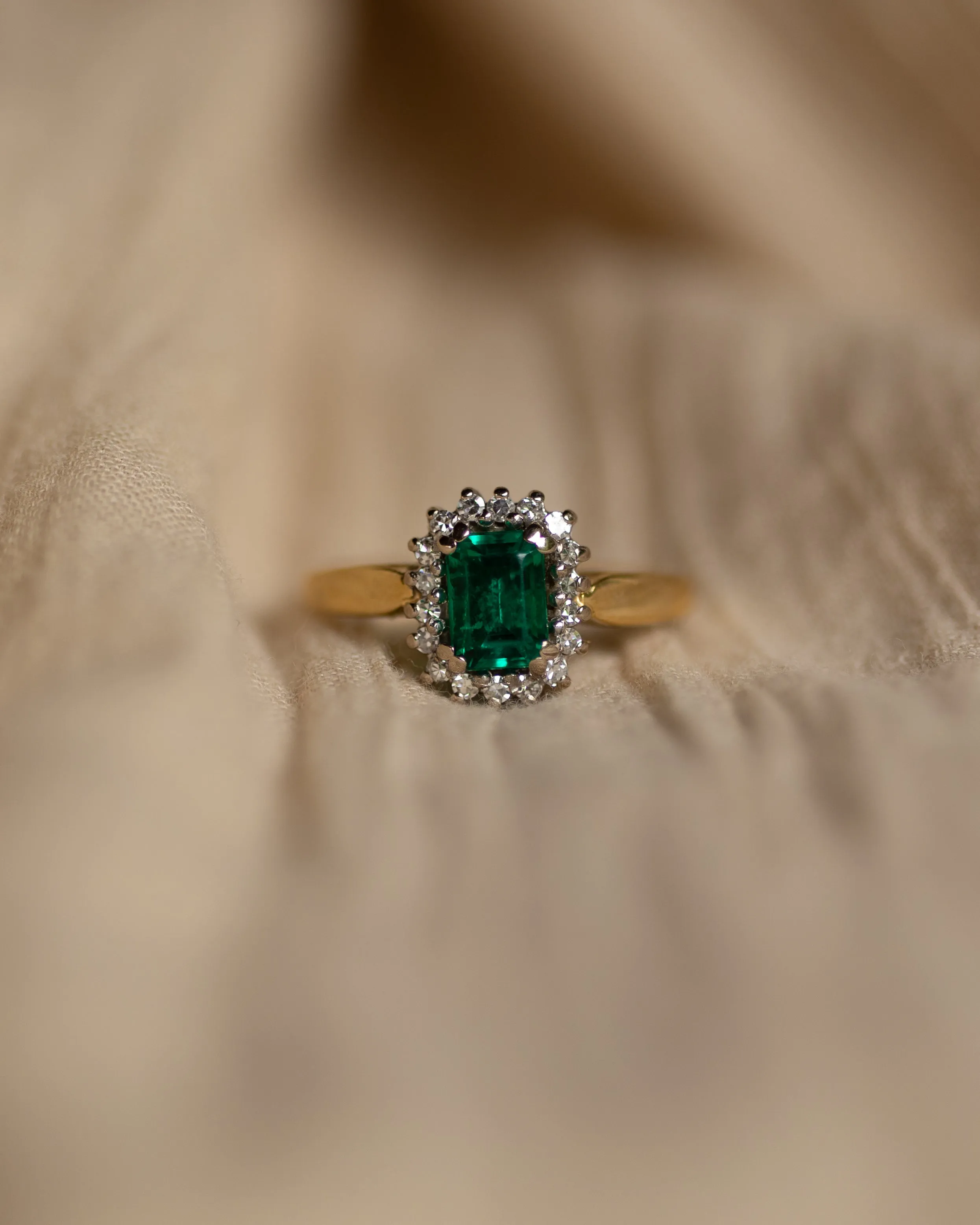 Ina Vintage 18ct Gold Green Spinel & Diamond Cluster Ring sold by Rock n Rose product image thumbnail 3