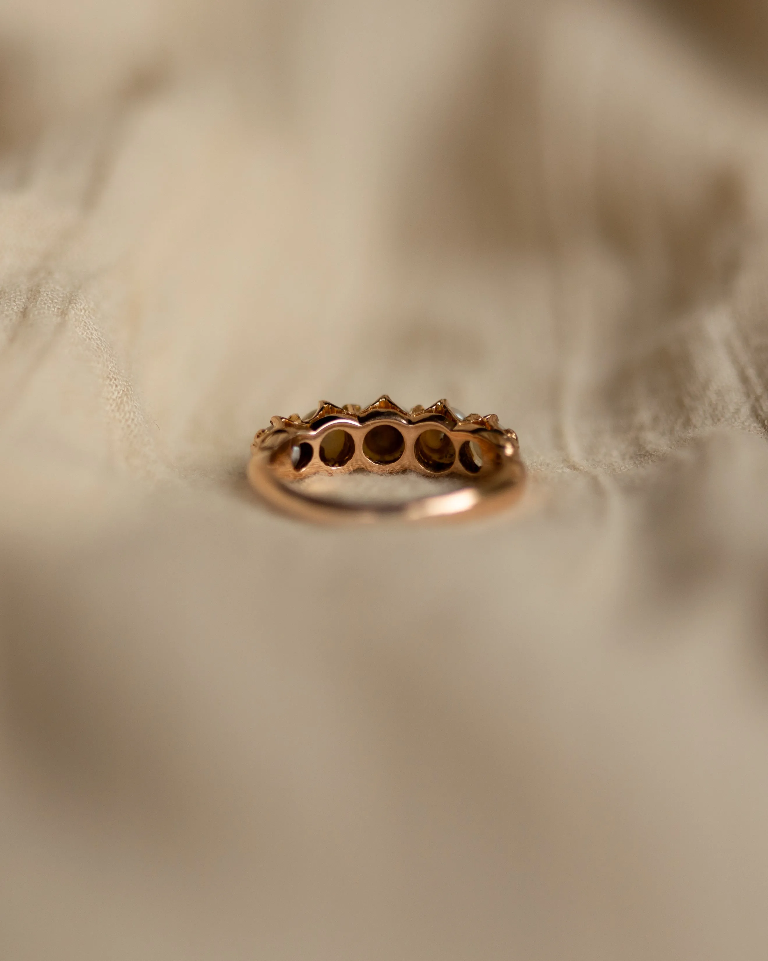 Georgie Antique 9ct Gold Five Stone Pearl Ring sold by Rock n Rose product image thumbnail 5