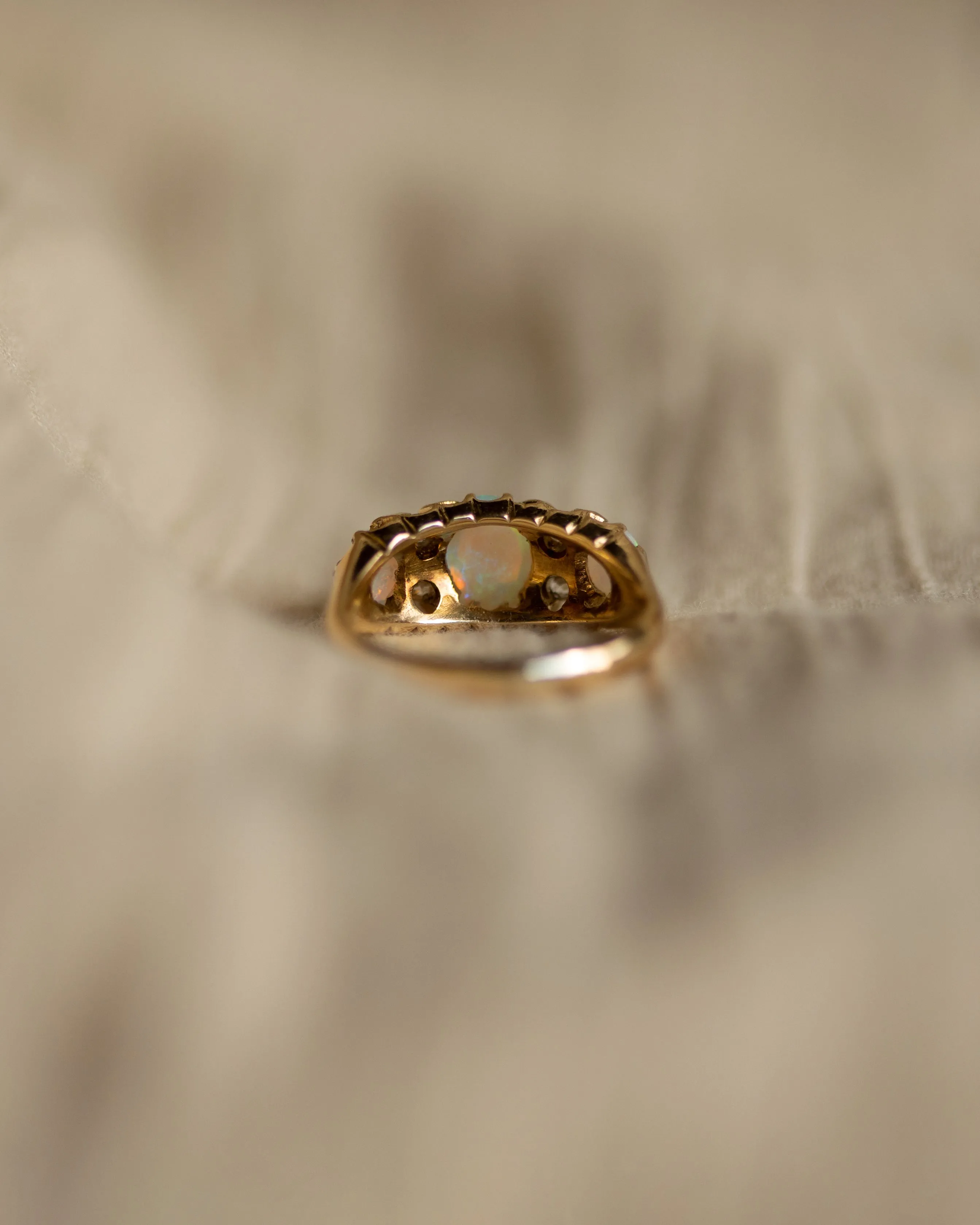Mona 1909 Antique 18ct Gold Opal & Diamond Ring sold by Rock n Rose product image thumbnail 5