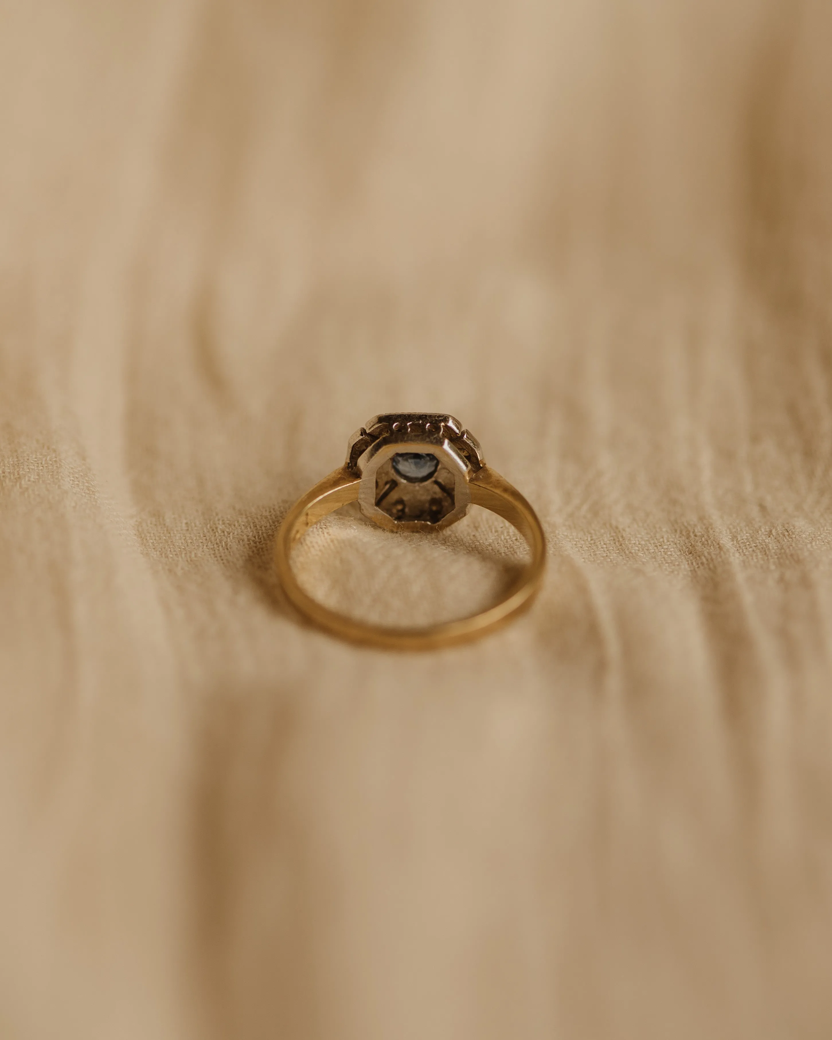 Aethel Vintage 9ct Gold Art Deco Sapphire & Diamond Ring sold by Rock n Rose product image thumbnail 4