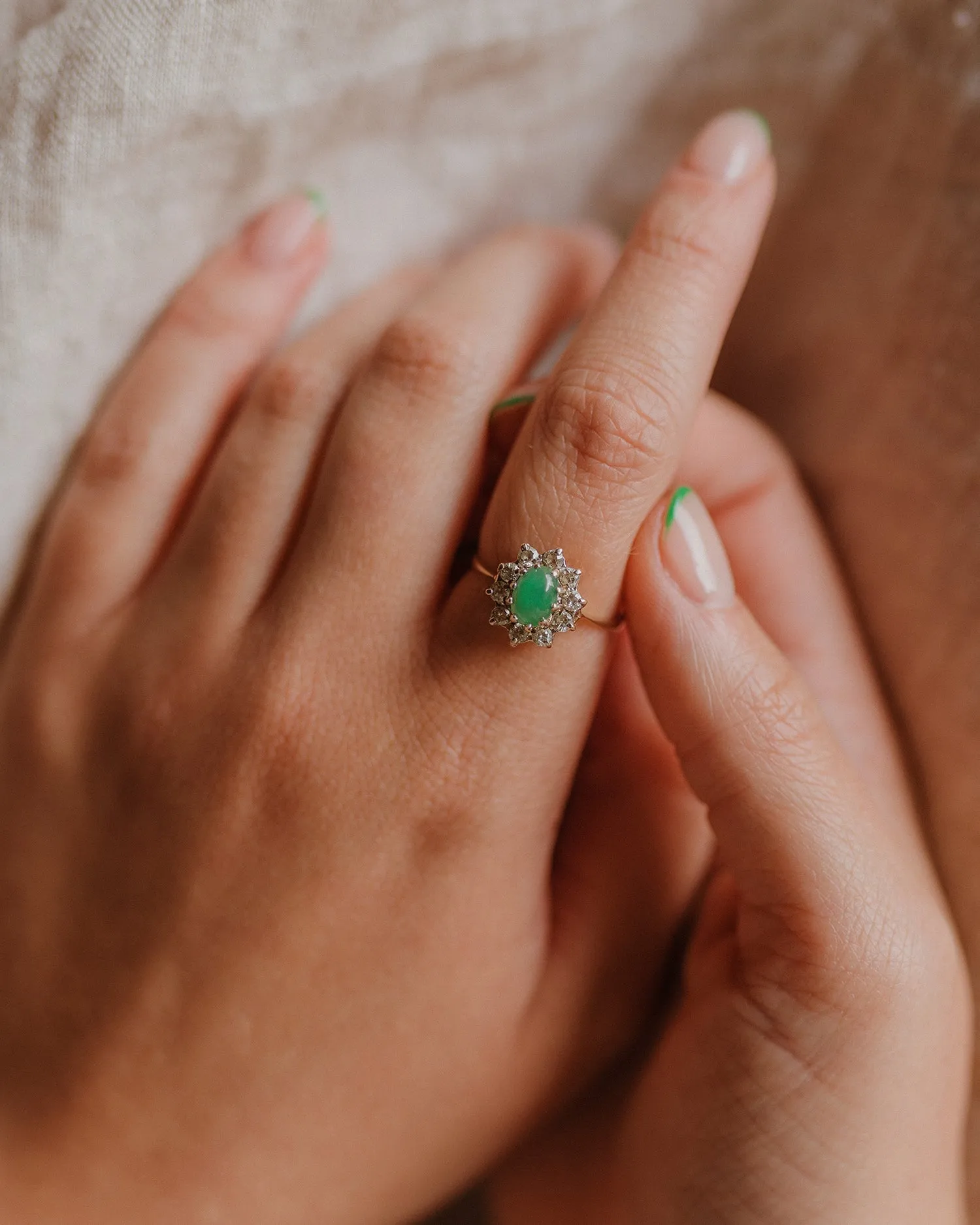 Iris 9ct Gold Jade Ring sold by Rock n Rose