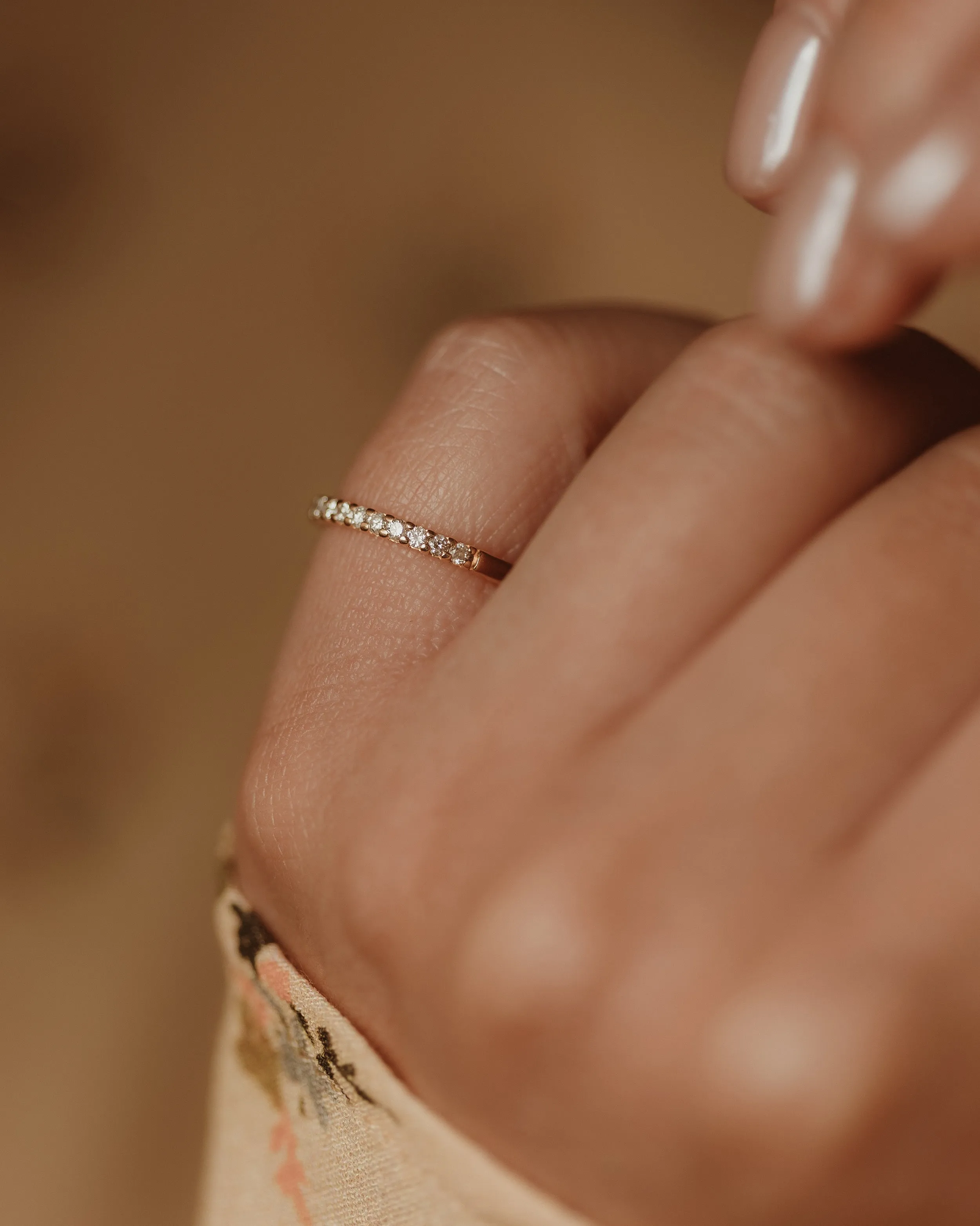 Maud Vintage 18ct Gold Diamond Half Eternity Ring sold by Rock n Rose product image thumbnail 2